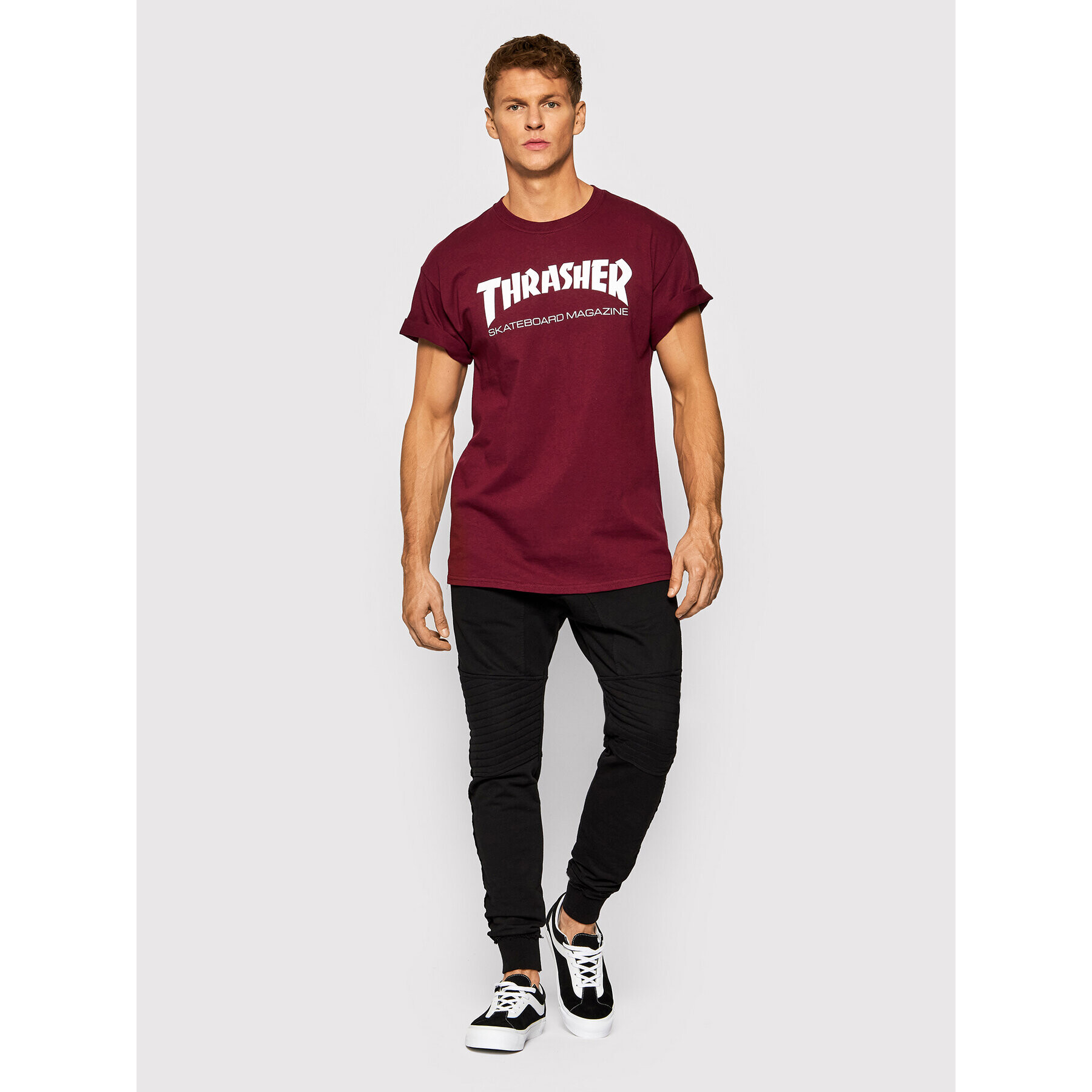 Thrasher Majica Skatemag Bordo rdeča Regular Fit - Pepit.si