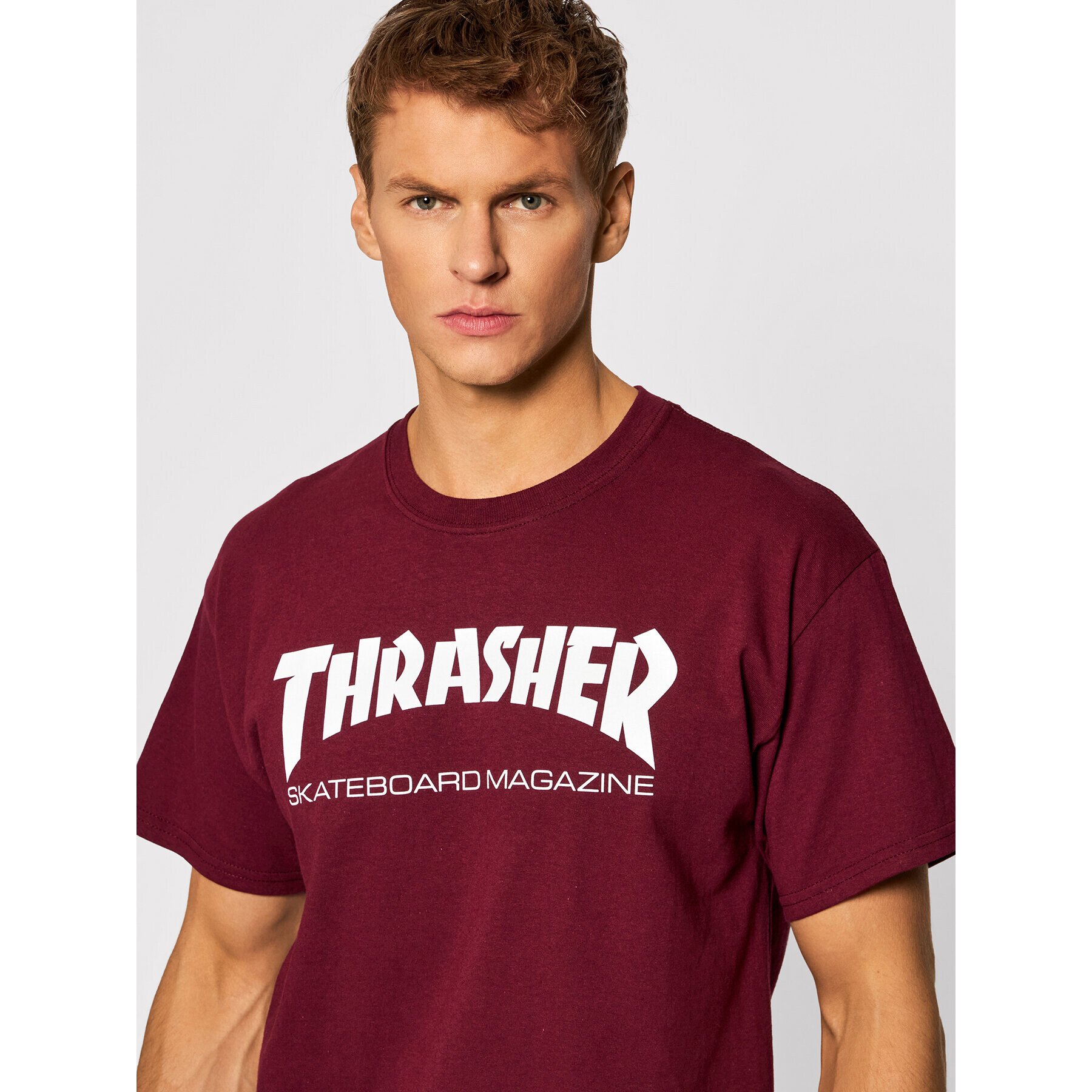 Thrasher Majica Skatemag Bordo rdeča Regular Fit - Pepit.si