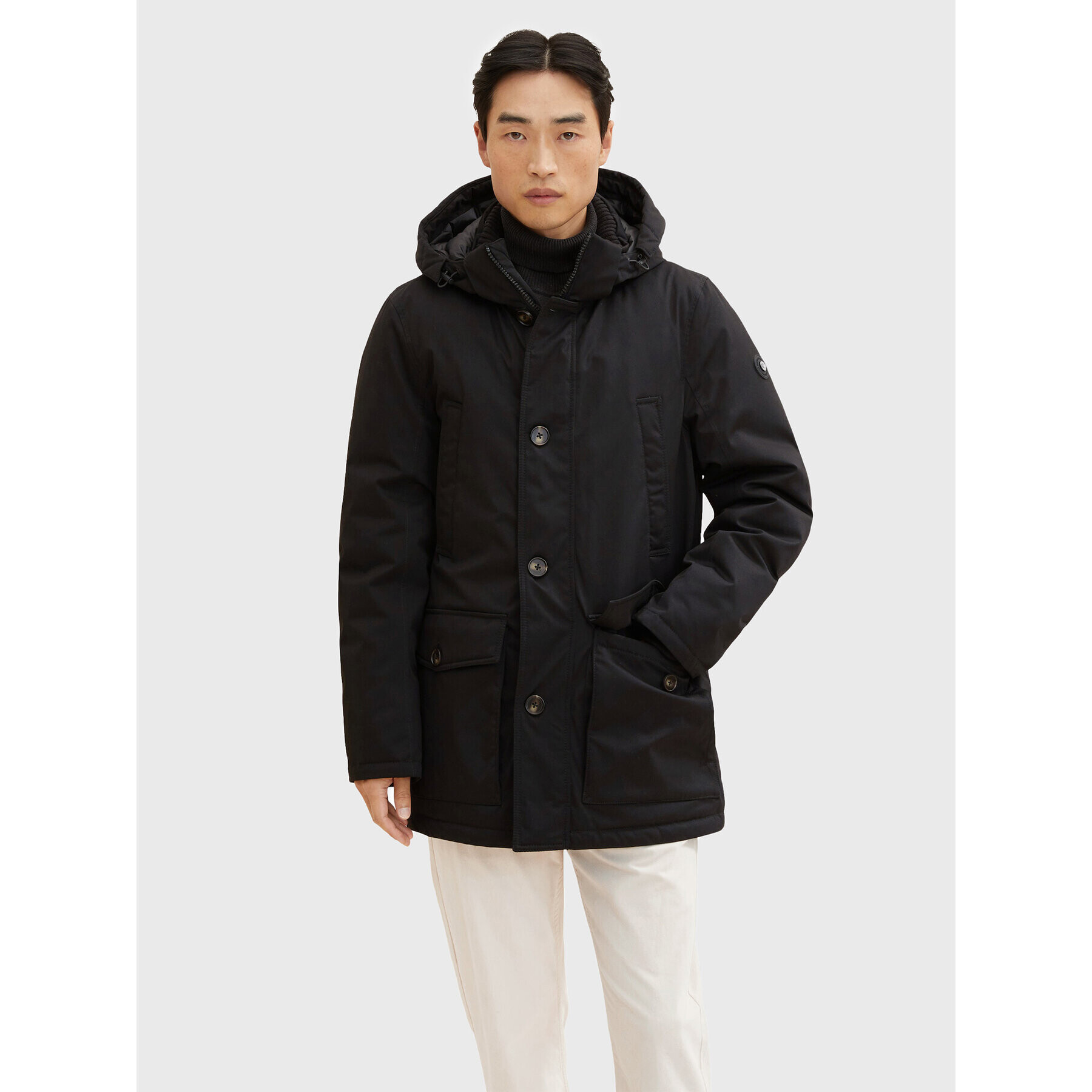 Tom Tailor Parka 1032495 Črna Regular Fit - Pepit.si