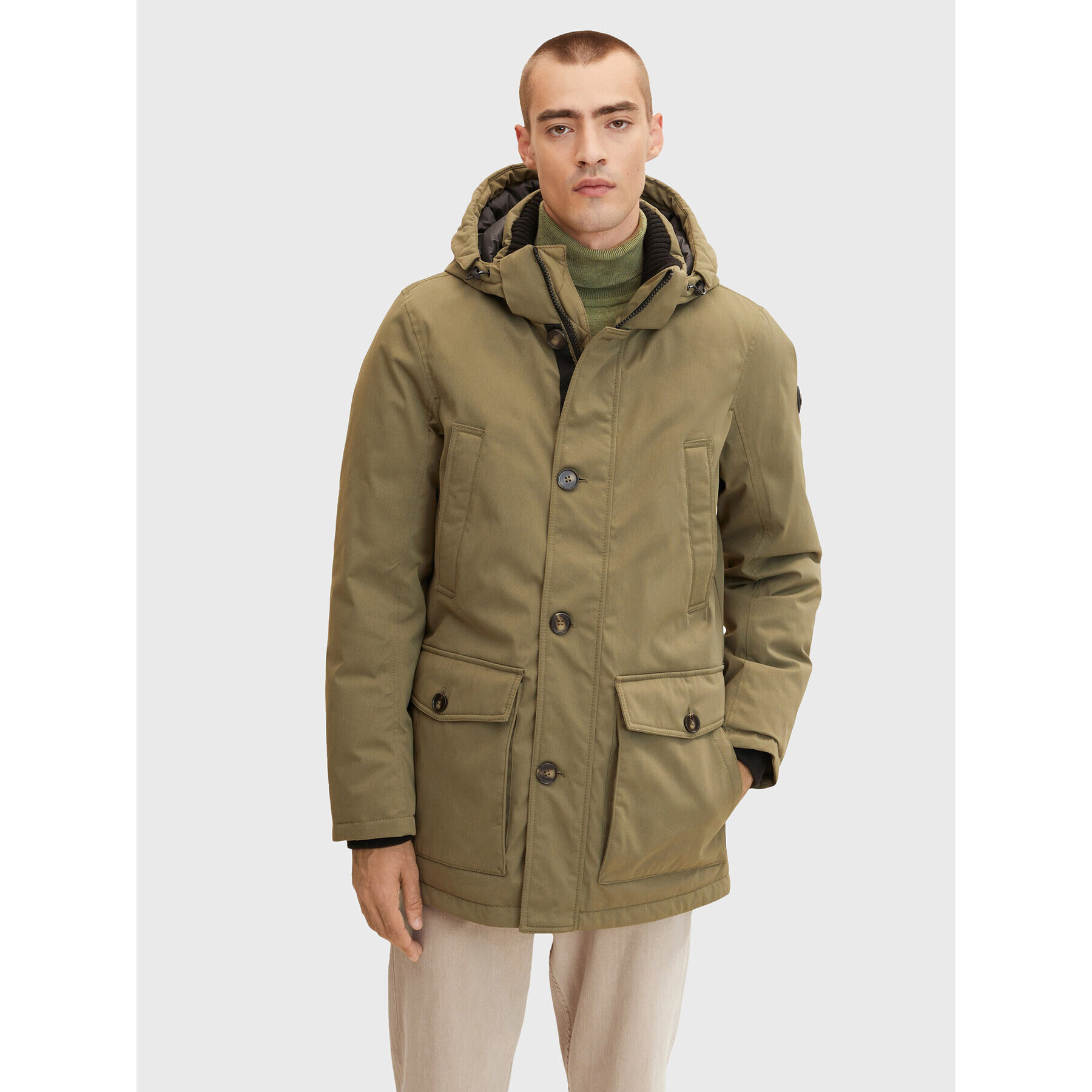 Tom Tailor Parka 1032495 Zelena Regular Fit - Pepit.si