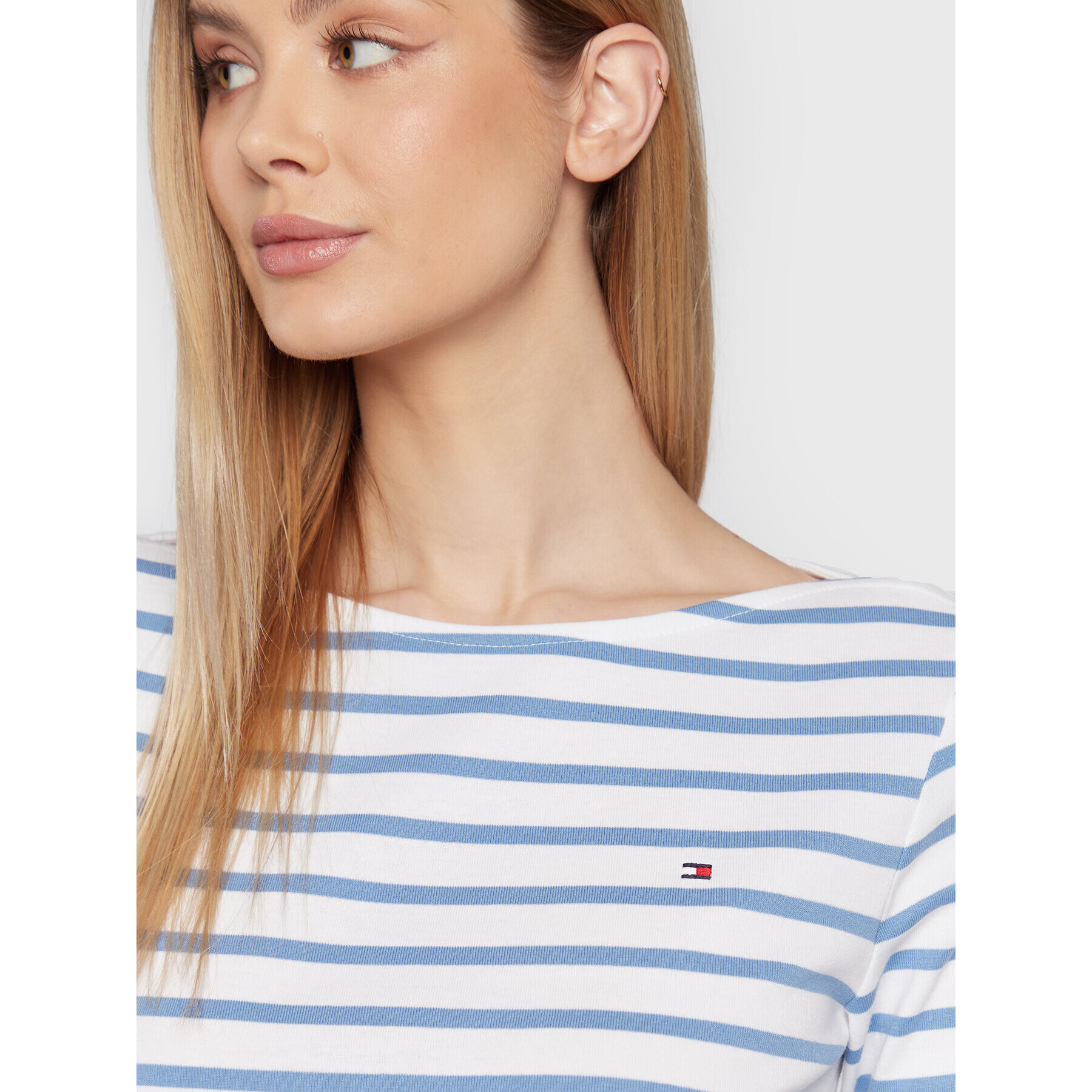 Tommy Hilfiger Bluza Boat WW0WW27724 Bela Slim Fit - Pepit.si