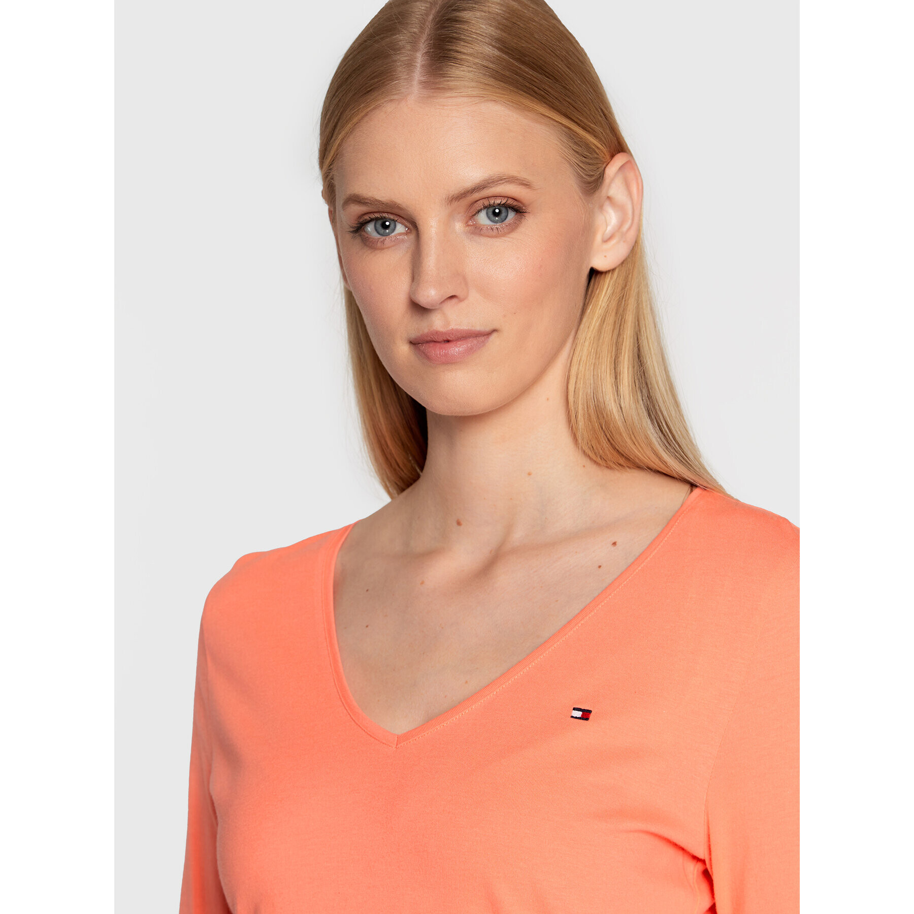 Tommy Hilfiger Bluza Classic WW0WW30489 Oranžna Regular Fit - Pepit.si