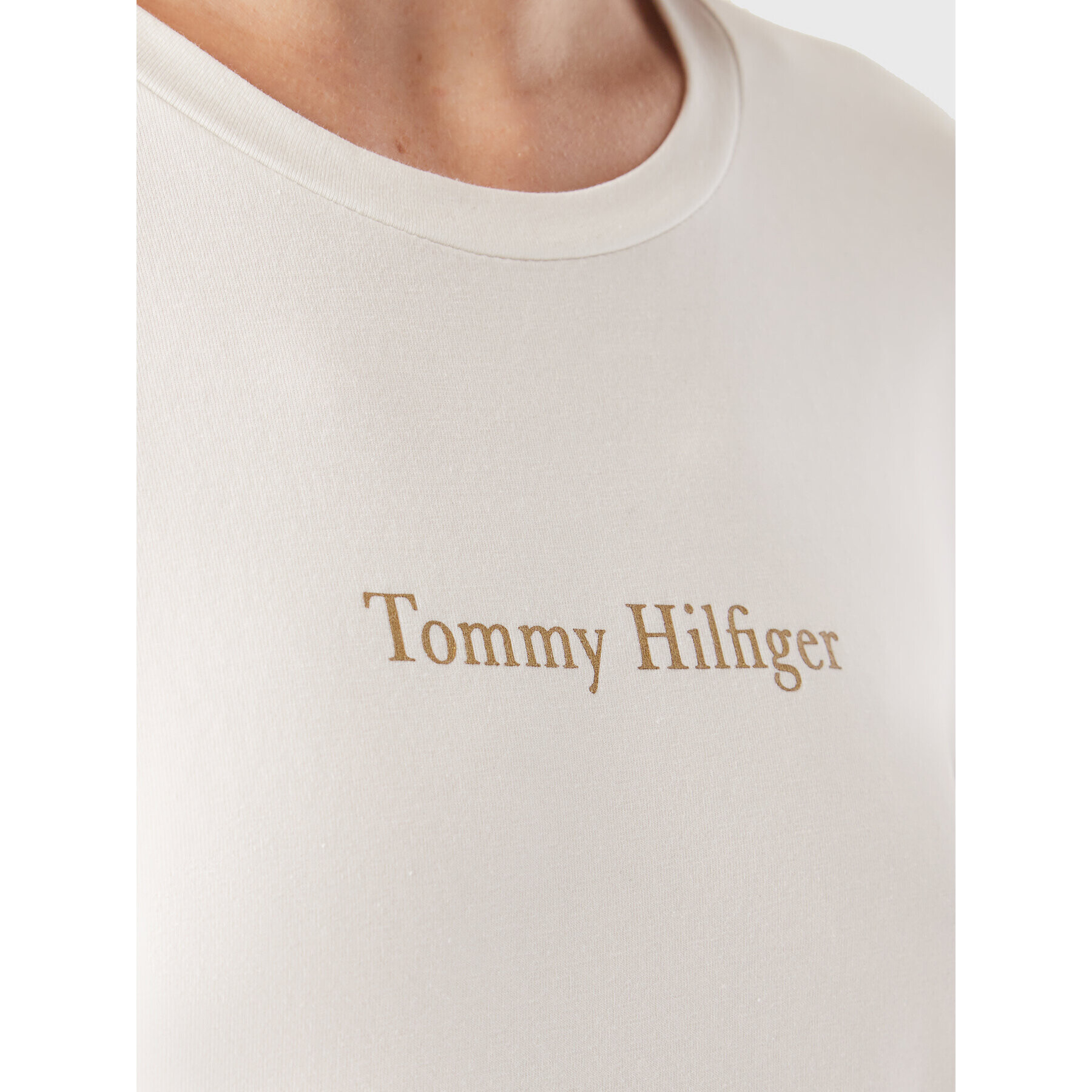 Tommy Hilfiger Bluza Metallic WW0WW37545 Bela Slim Fit - Pepit.si