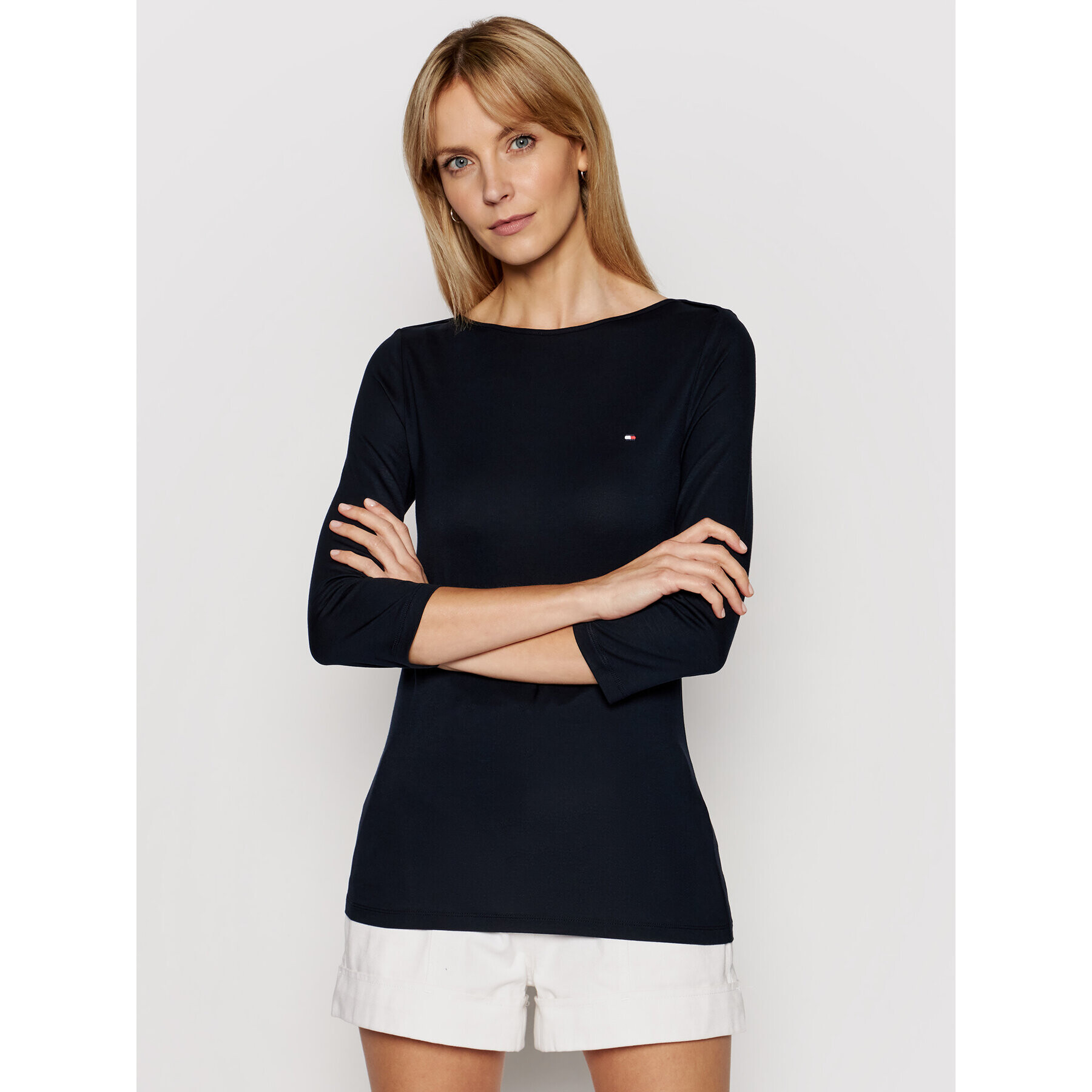 Tommy Hilfiger Bluza WW0WW29647 Mornarsko modra Regular Fit - Pepit.si