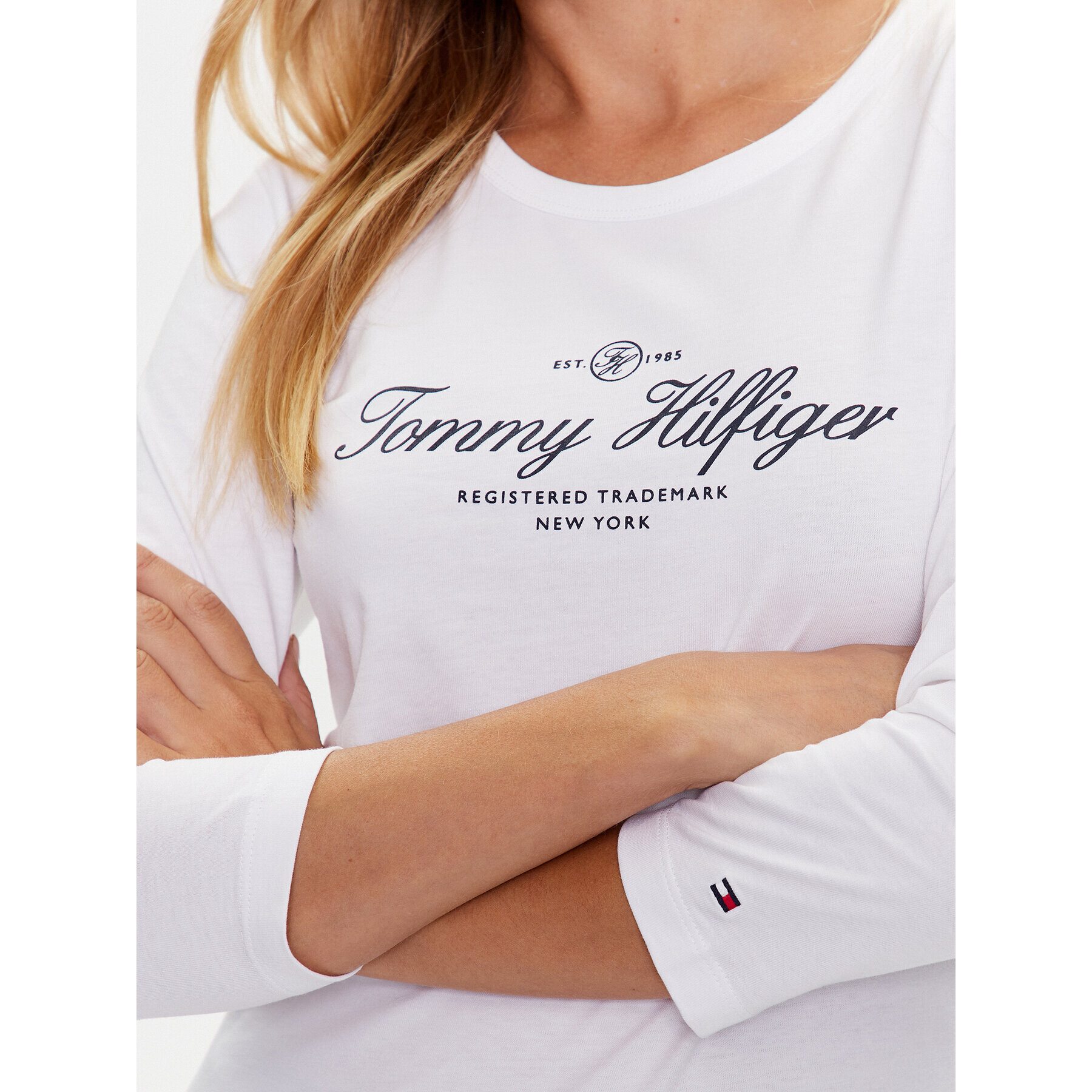 Tommy Hilfiger Bluza WW0WW40527 Bela Slim Fit - Pepit.si