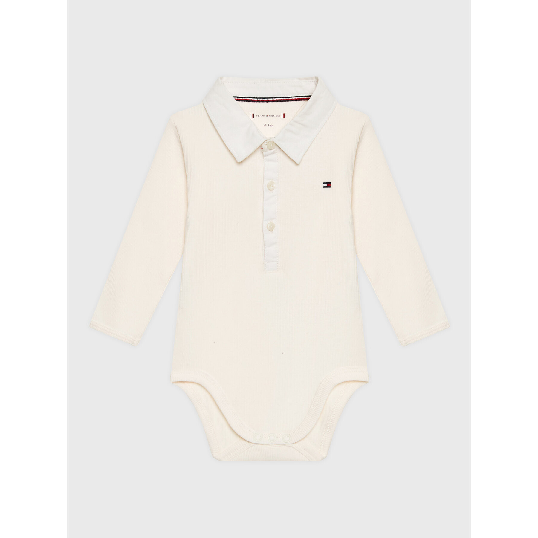 Tommy Hilfiger Bodi Baby KN0KN01575 Écru Regular Fit - Pepit.si