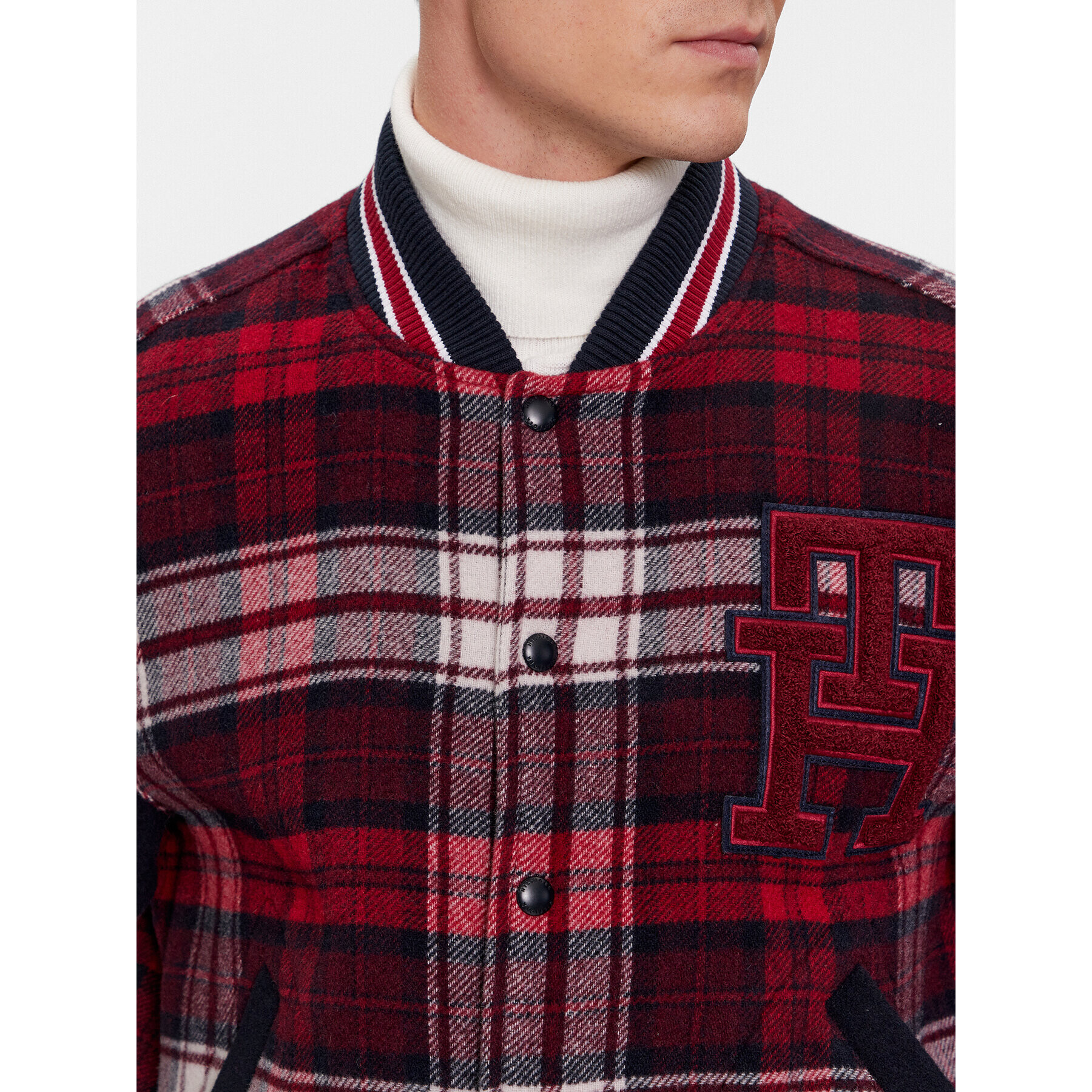 Tommy Hilfiger Bomber jakna Varsity MW0MW34023 Rdeča Regular Fit - Pepit.si