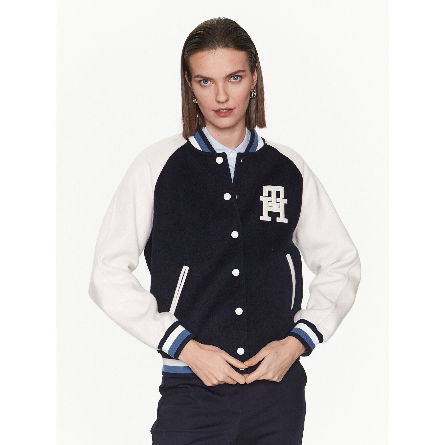 Tommy Hilfiger Bomber jakna Varsity WW0WW38112 Mornarsko modra Regular Fit - Pepit.si