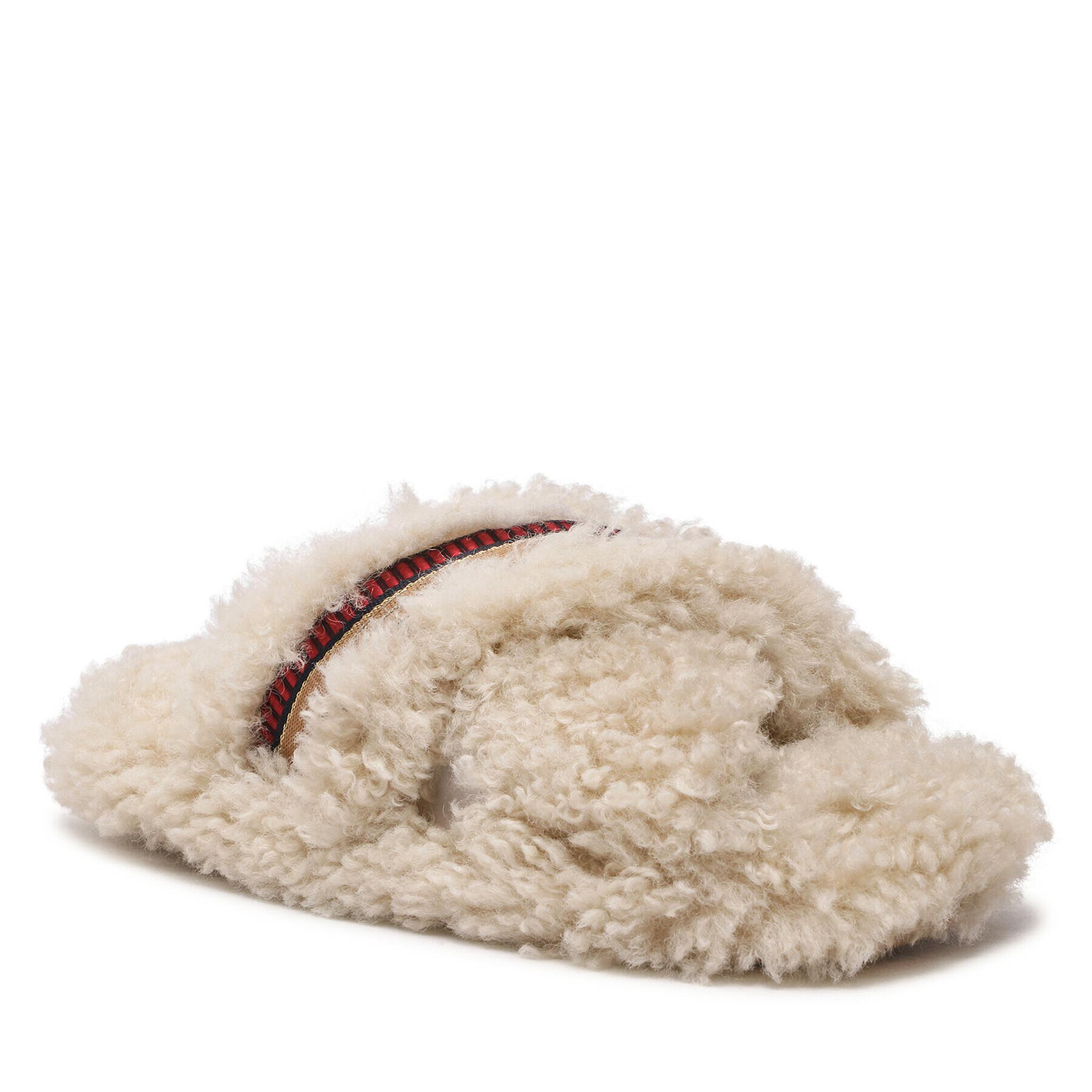 Tommy Hilfiger Copati Sherpa Fur Home Slippers Strap FW0FW06576 Bež - Pepit.si