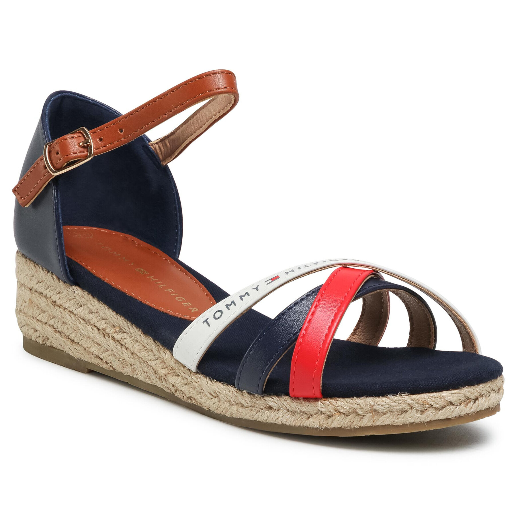 Tommy Hilfiger Espadrile Rope Wedge Sandal T3A2-31055-1167X051 M Mornarsko modra - Pepit.si