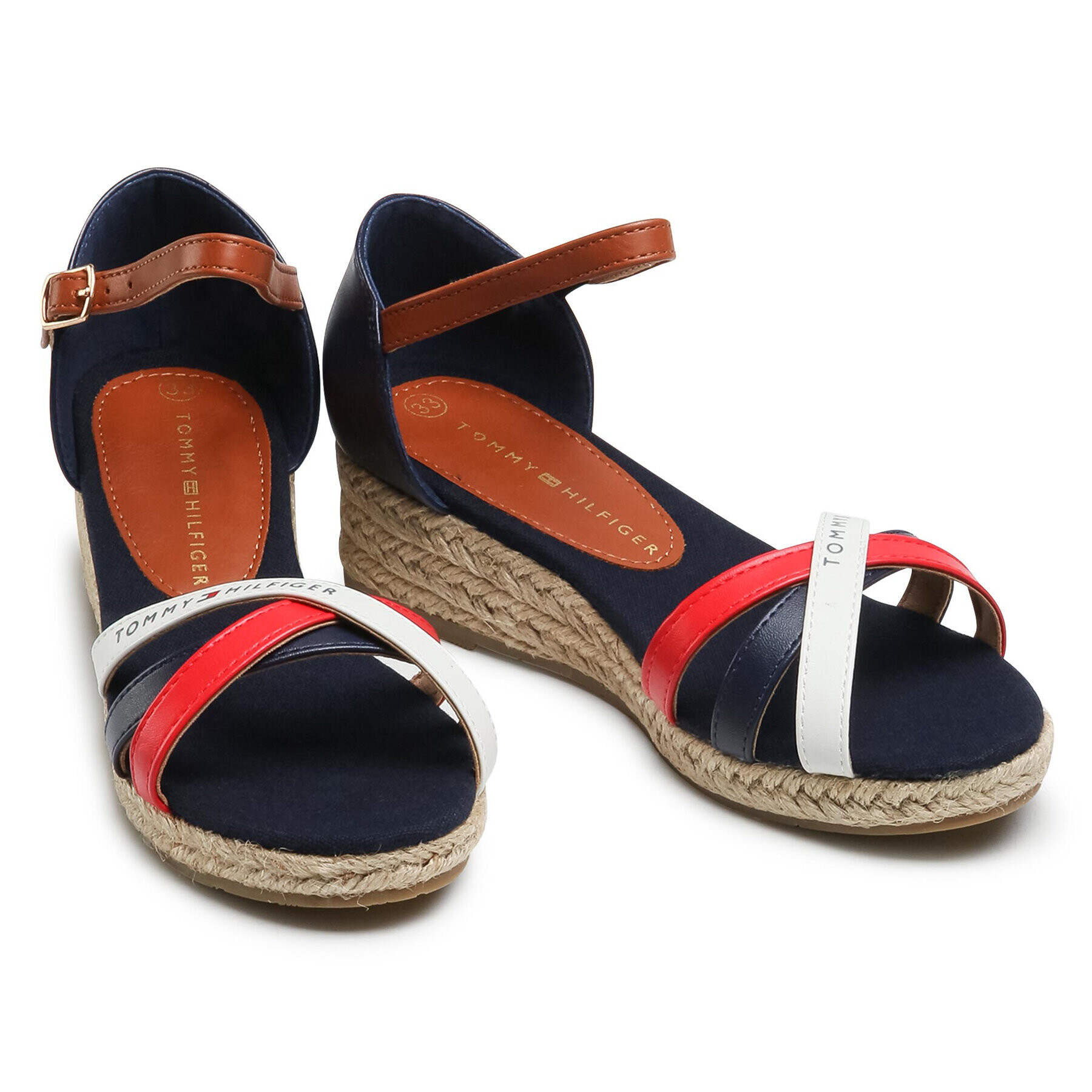 Tommy Hilfiger Espadrile Rope Wedge Sandal T3A2-31055-1167X051 M Mornarsko modra - Pepit.si