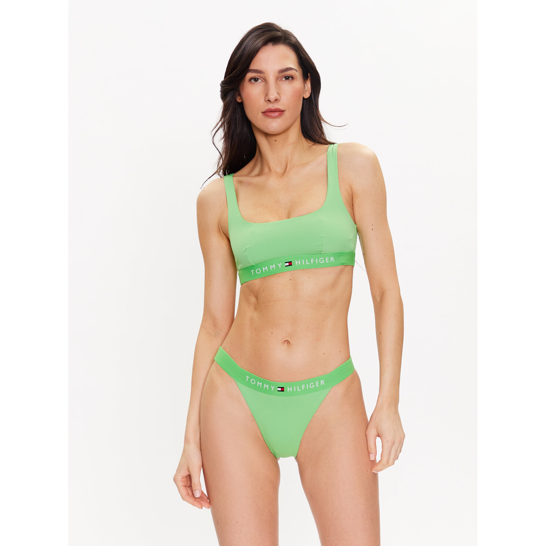 Tommy Hilfiger Gornji del bikini UW0UW04108 Zelena - Pepit.si