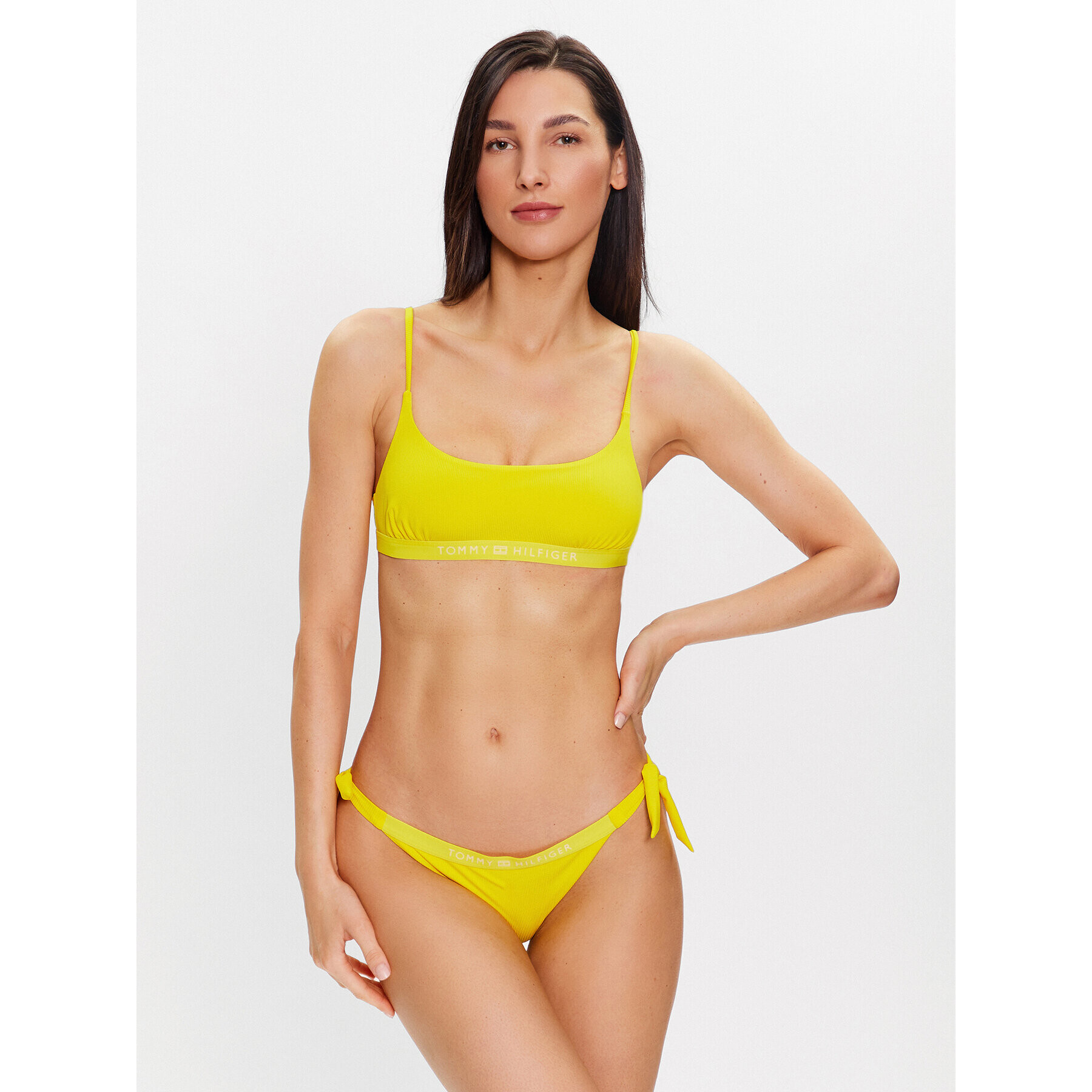 Tommy Hilfiger Gornji del bikini UW0UW04533 Rumena - Pepit.si