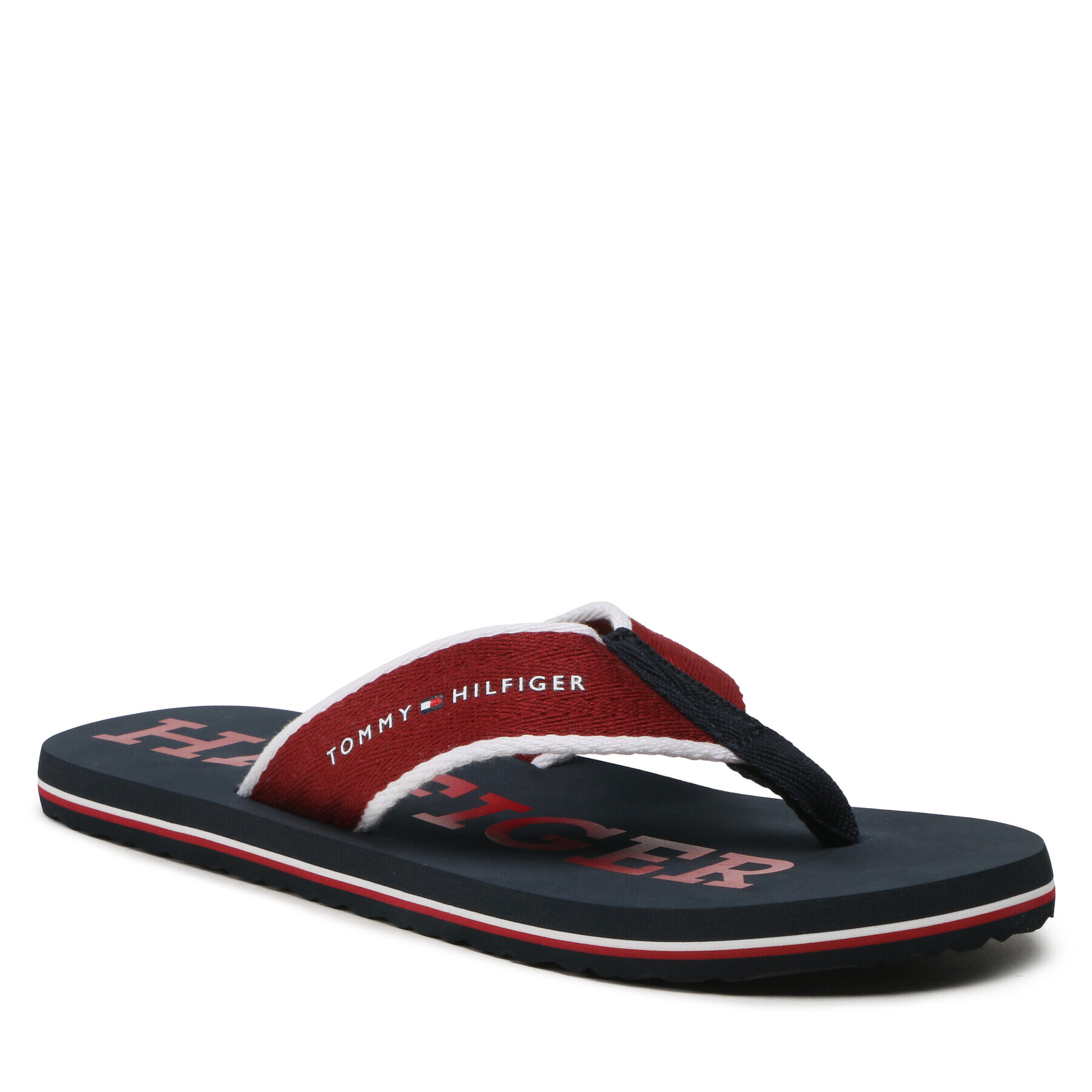 Tommy Hilfiger Japonke Classic Hilfiger Beach Sandal FM0FM04617 Bordo rdeča - Pepit.si