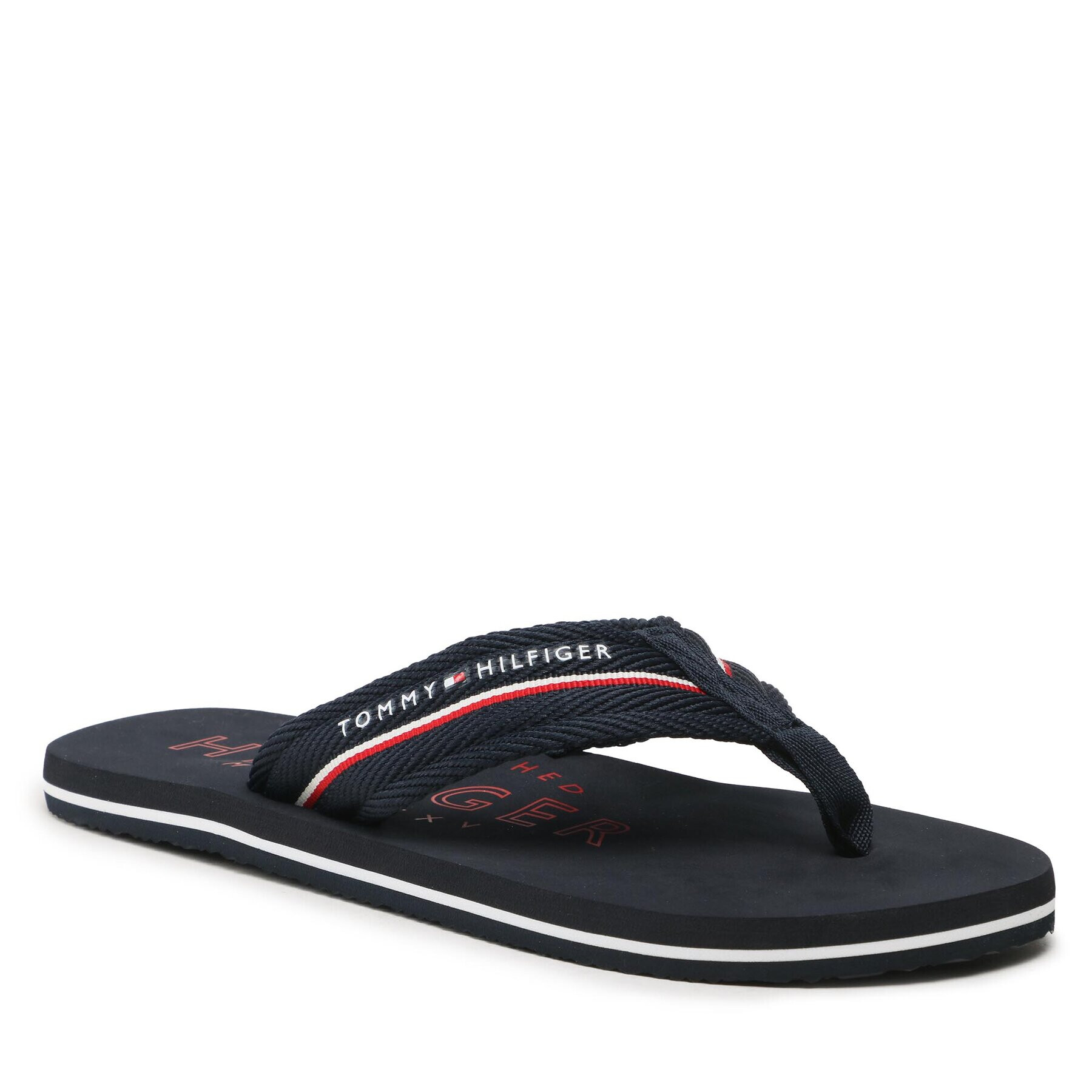 Tommy Hilfiger Japonke Corporate Hilfiger Beach Sandal FM0FM04471 Mornarsko modra - Pepit.si