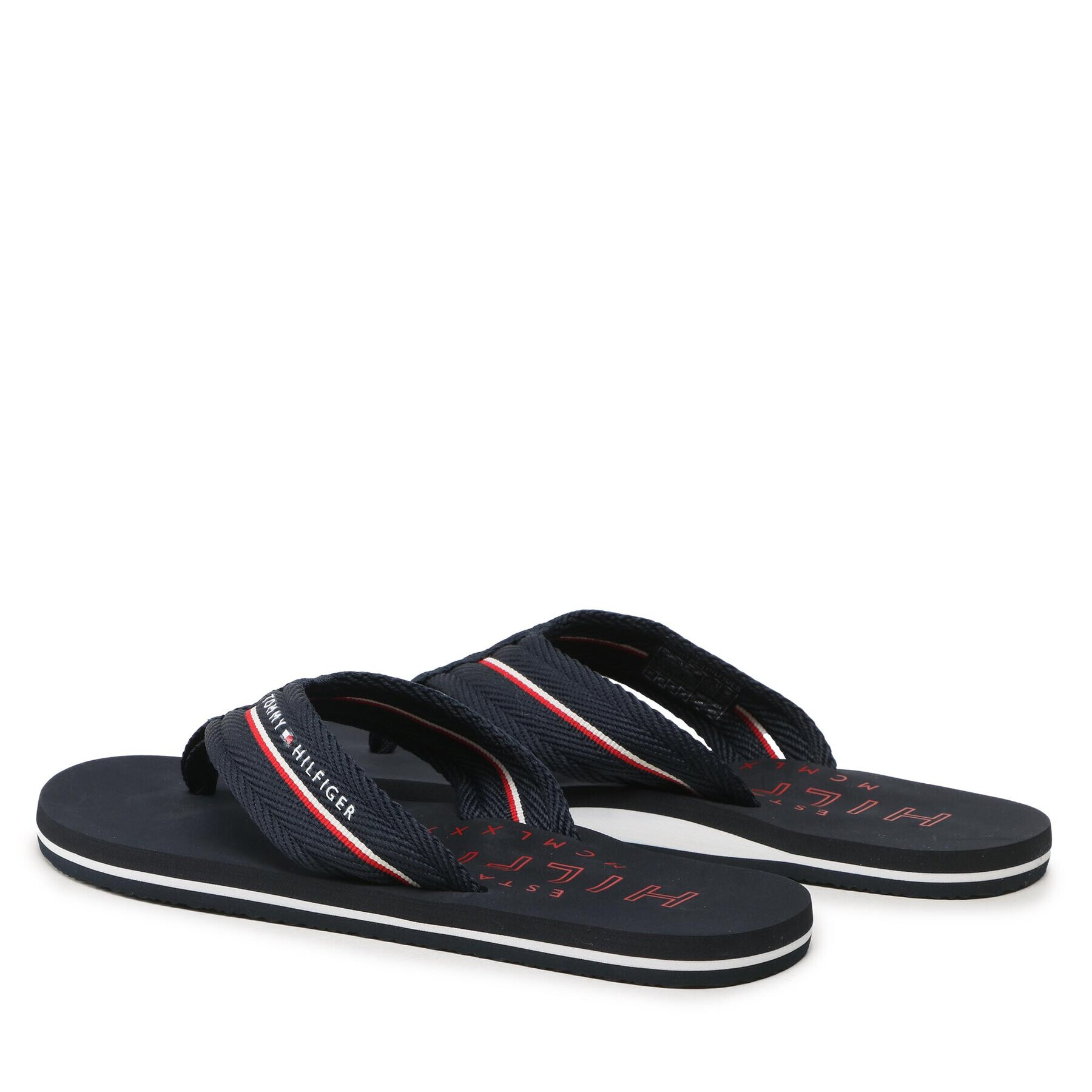 Tommy Hilfiger Japonke Corporate Hilfiger Beach Sandal FM0FM04471 Mornarsko modra - Pepit.si