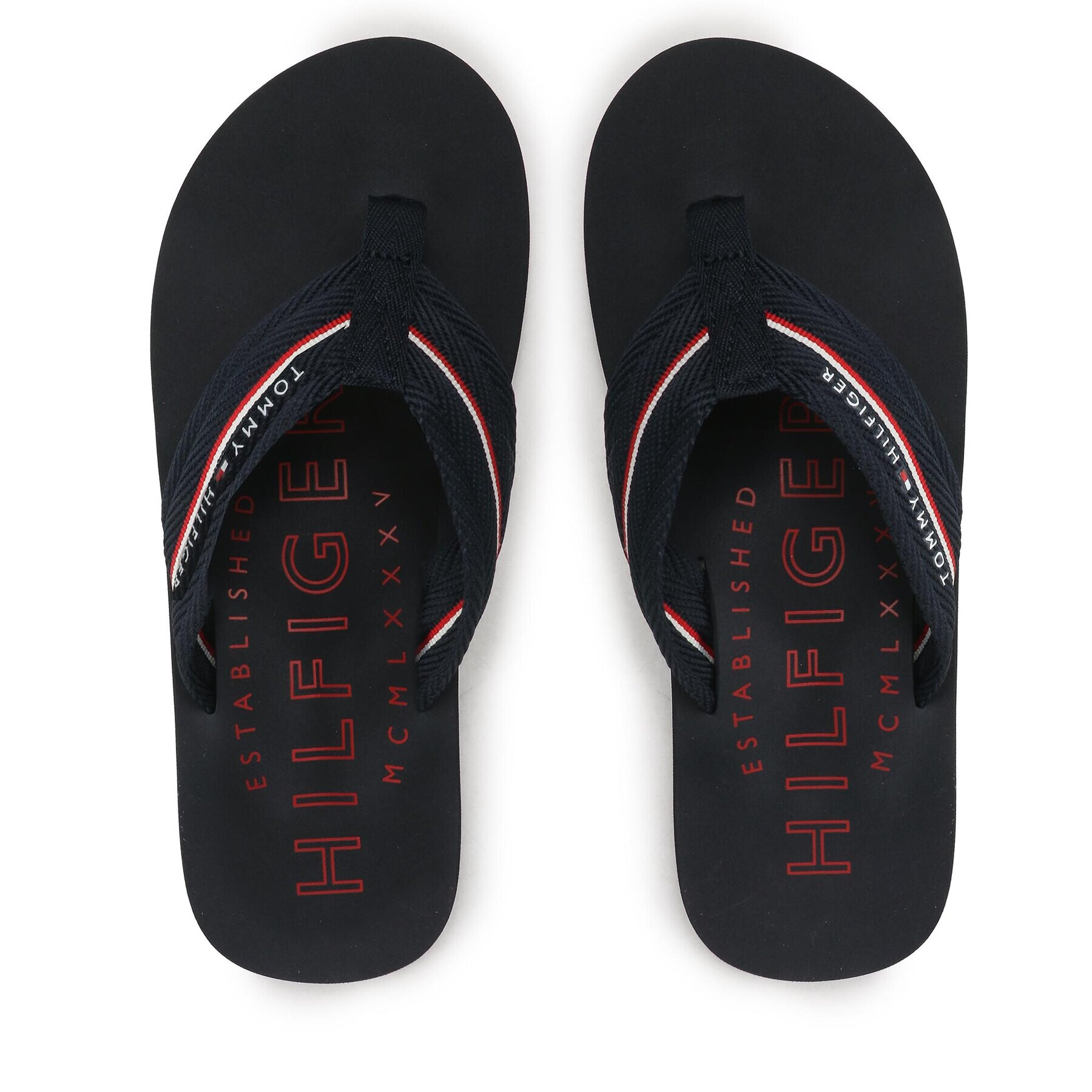 Tommy Hilfiger Japonke Corporate Hilfiger Beach Sandal FM0FM04471 Mornarsko modra - Pepit.si