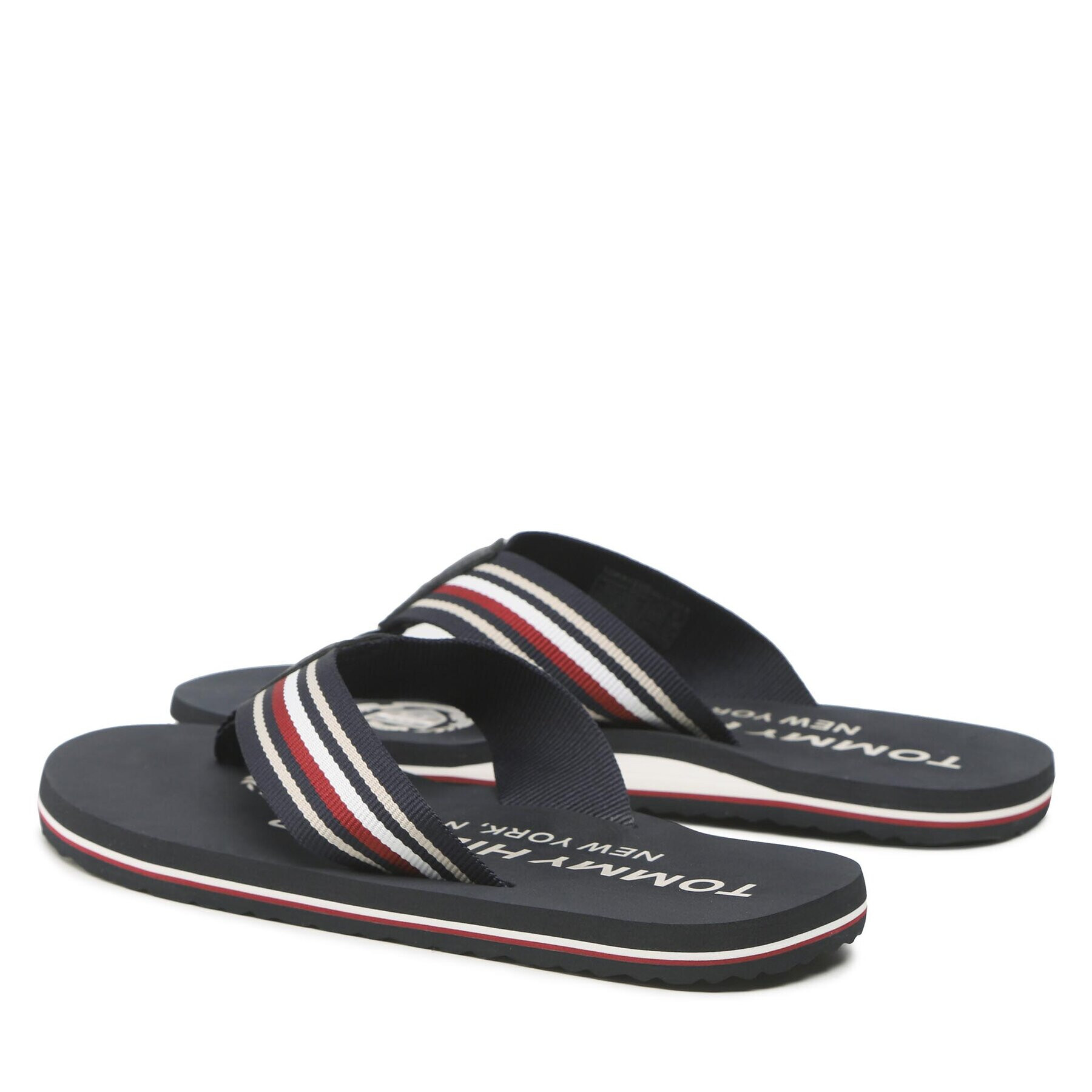 Tommy Hilfiger Japonke Corporate Stripes Beach Sandal FM0FM04407 Mornarsko modra - Pepit.si