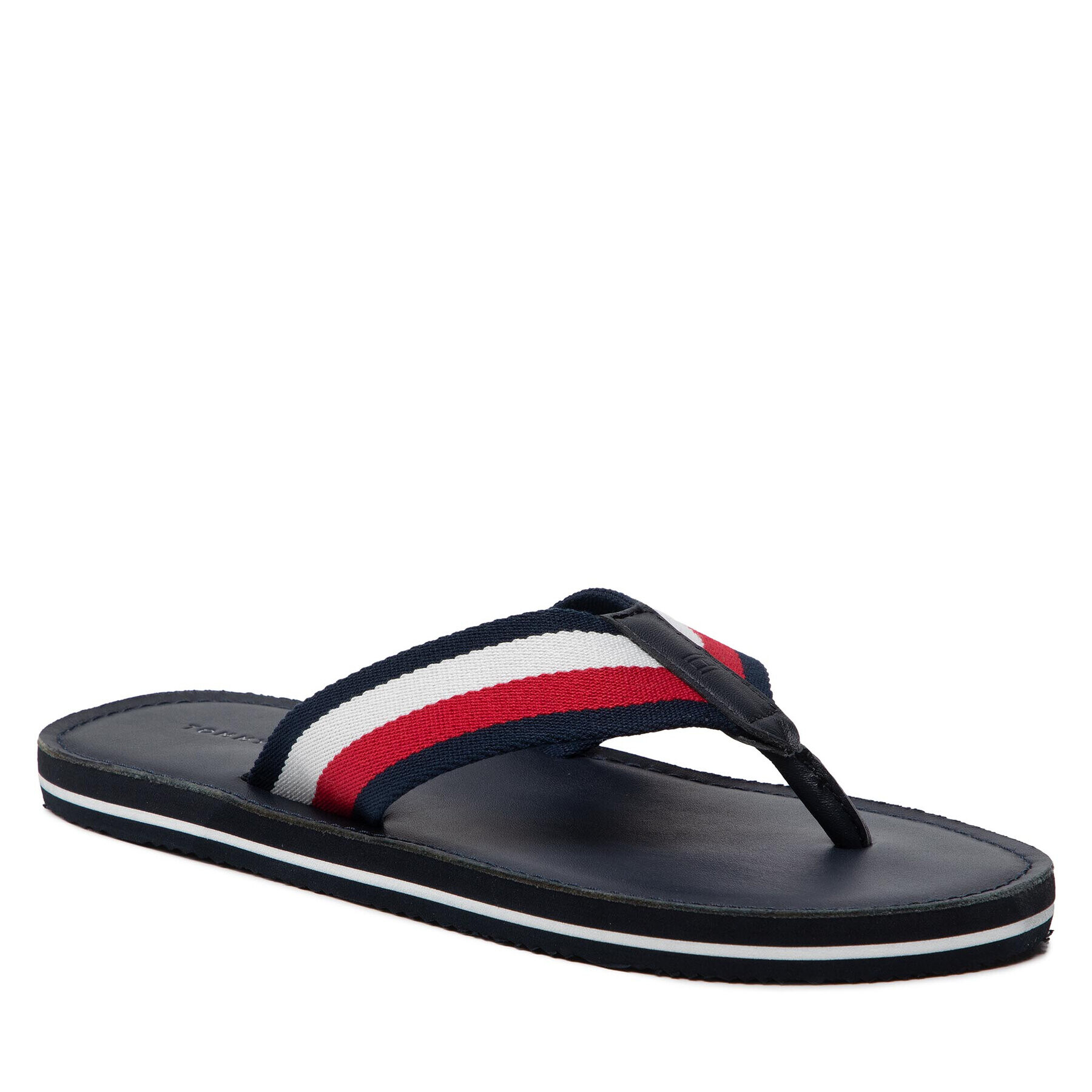 Tommy Hilfiger Japonke Elevated Leather Beach Sandal FM0FM03980 Mornarsko modra - Pepit.si