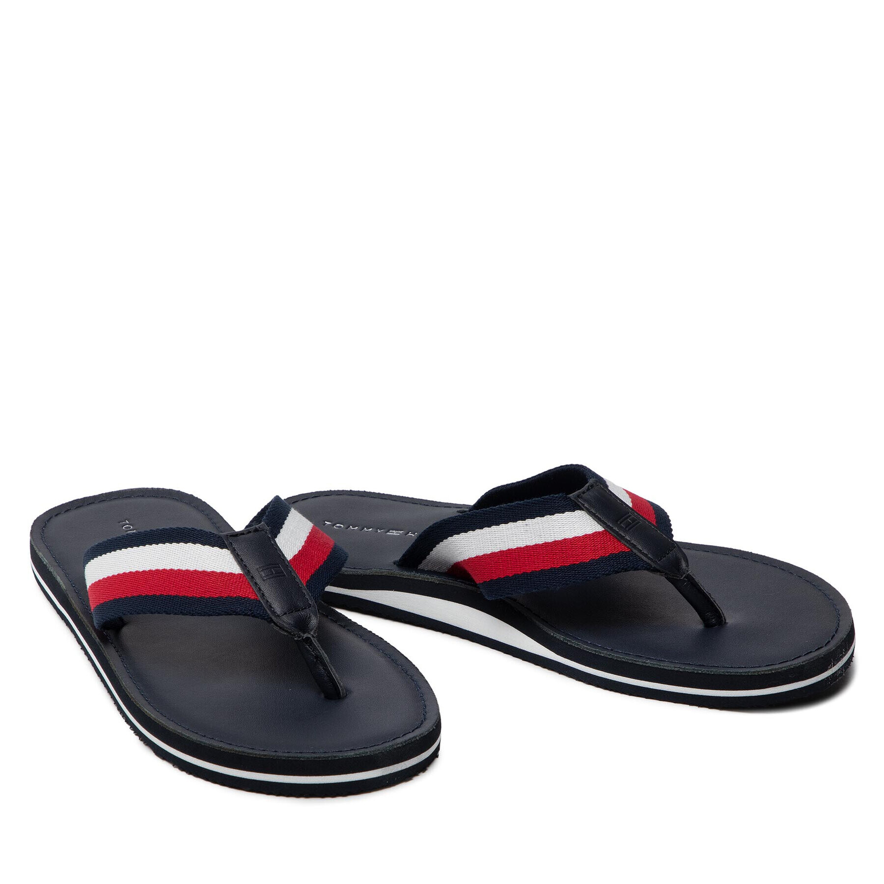 Tommy Hilfiger Japonke Elevated Leather Beach Sandal FM0FM03980 Mornarsko modra - Pepit.si