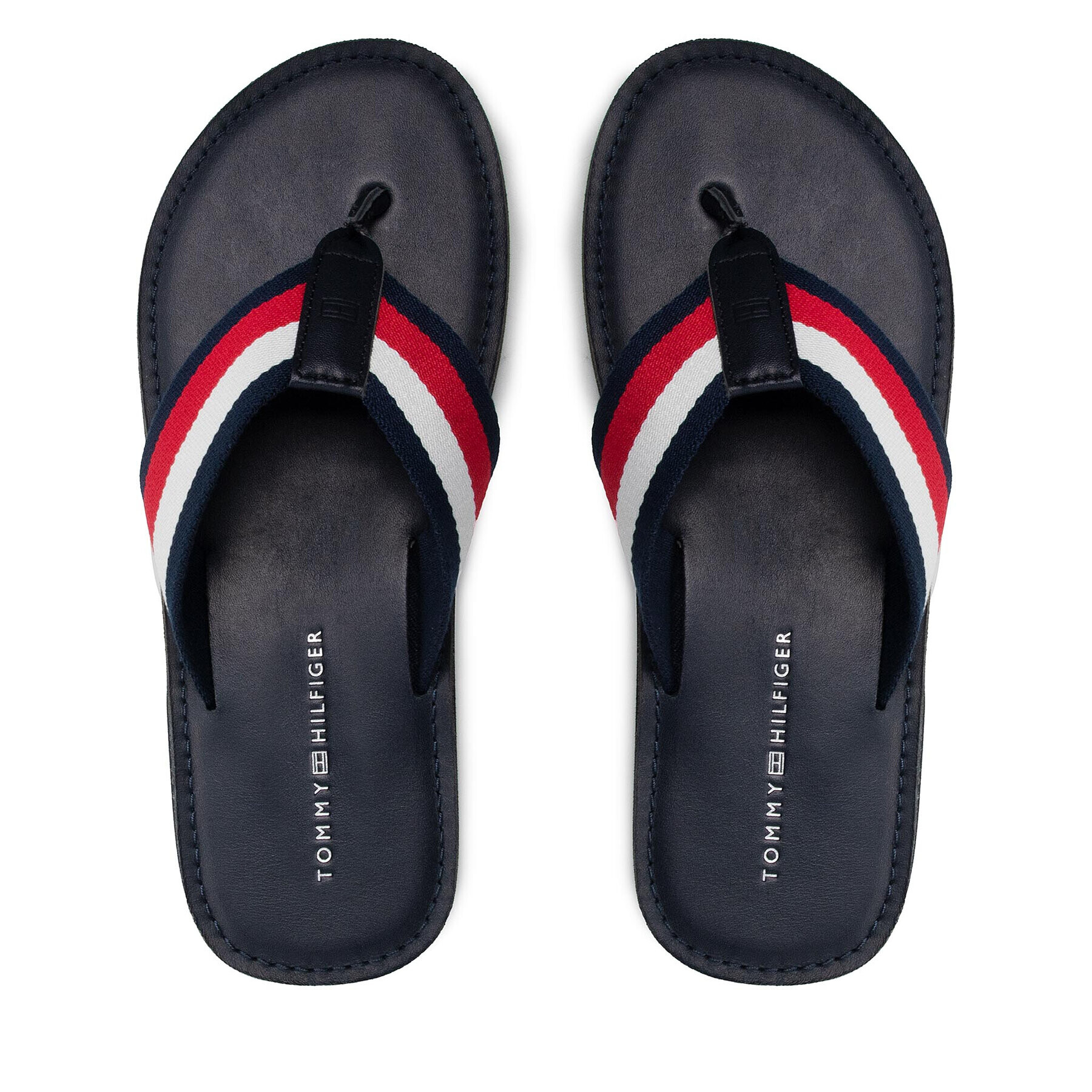 Tommy Hilfiger Japonke Elevated Leather Beach Sandal FM0FM03980 Mornarsko modra - Pepit.si