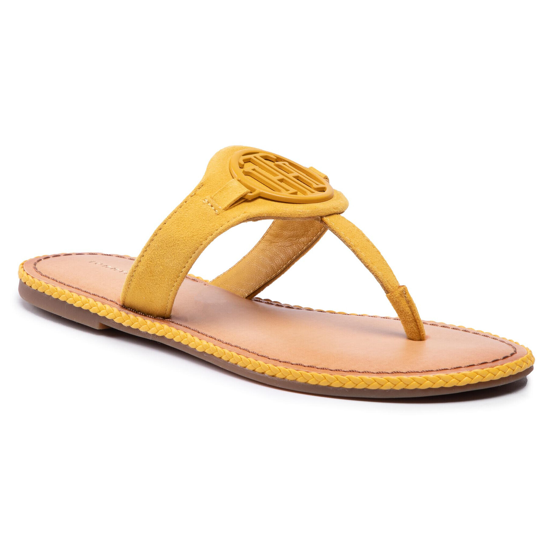 Tommy Hilfiger Japonke Essential Hardware Flat Sandal FW0FW05592 Rumena - Pepit.si