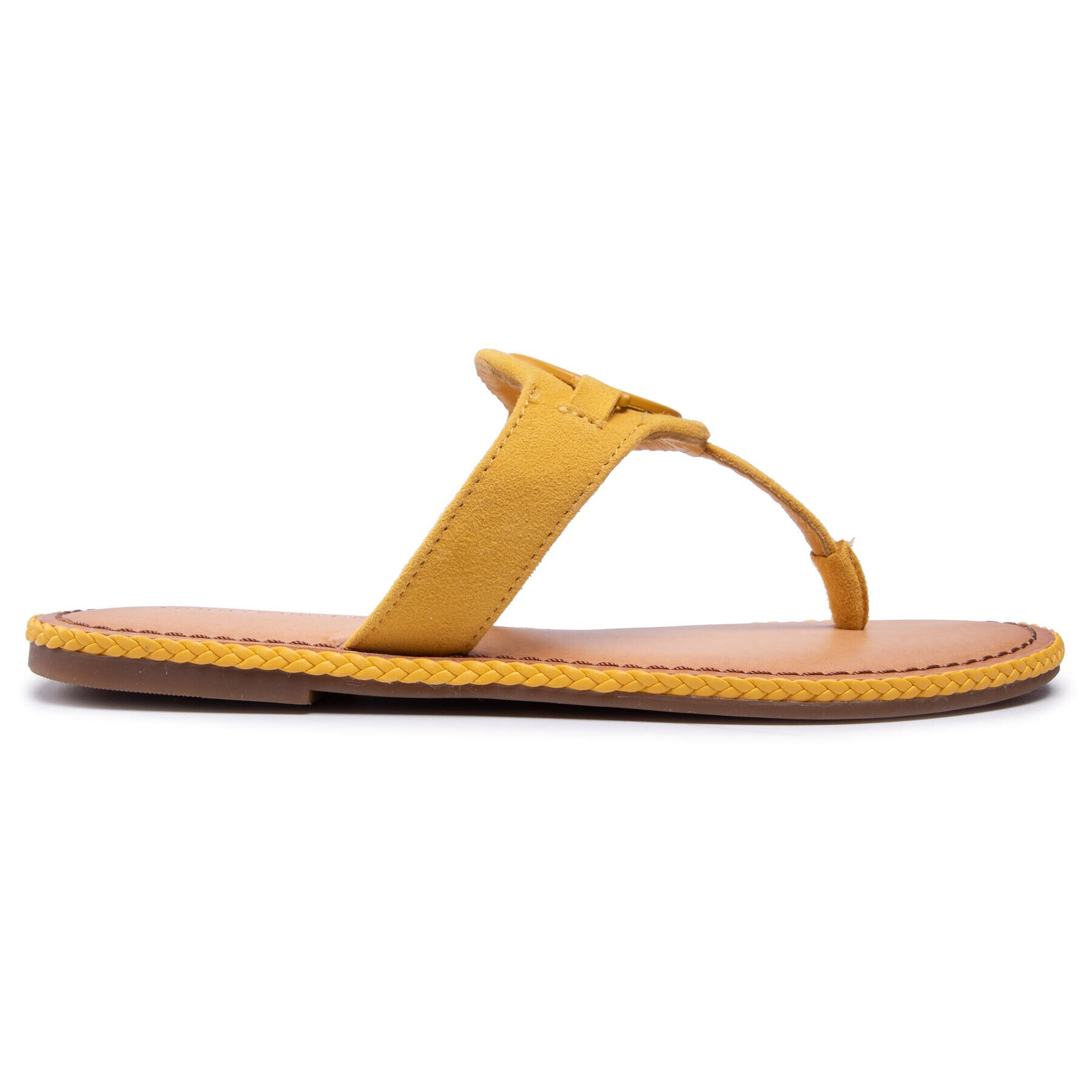 Tommy Hilfiger Japonke Essential Hardware Flat Sandal FW0FW05592 Rumena - Pepit.si