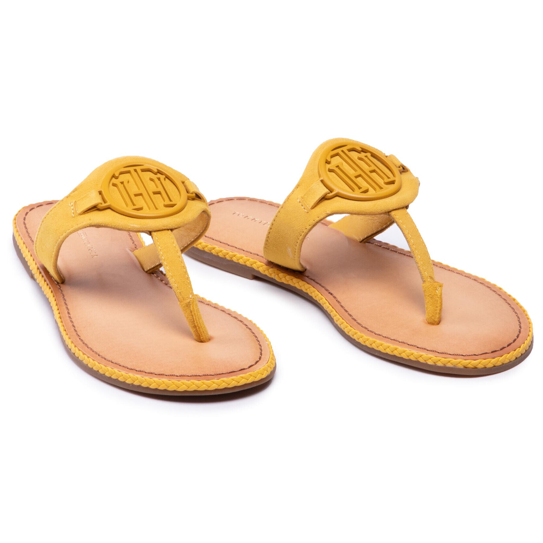 Tommy Hilfiger Japonke Essential Hardware Flat Sandal FW0FW05592 Rumena - Pepit.si