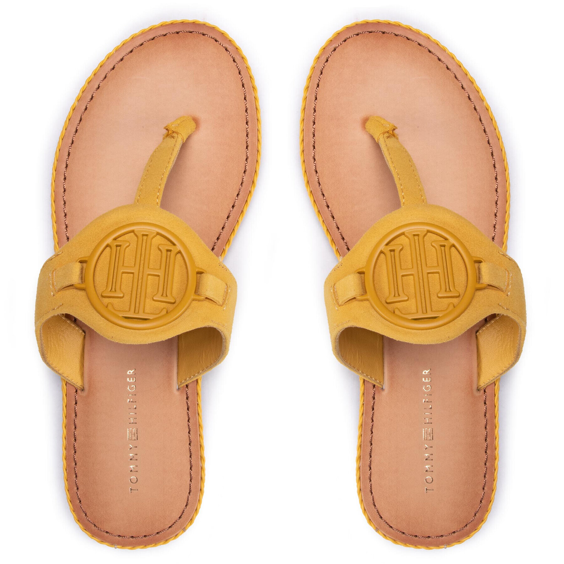 Tommy Hilfiger Japonke Essential Hardware Flat Sandal FW0FW05592 Rumena - Pepit.si