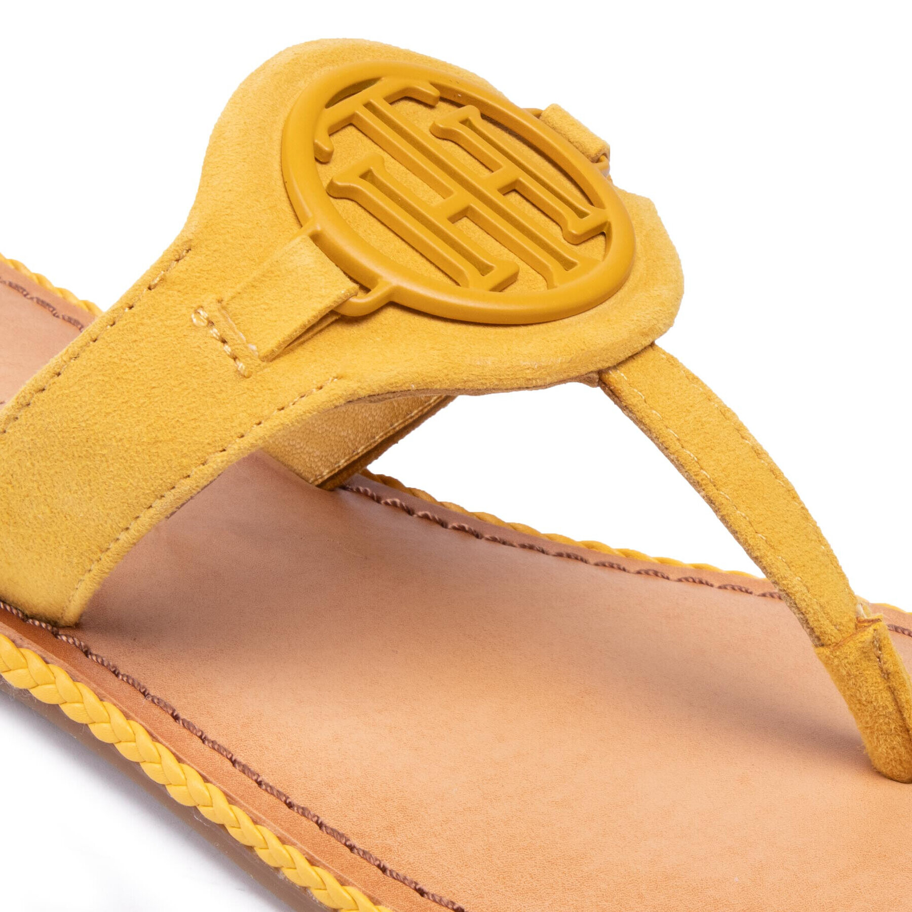 Tommy Hilfiger Japonke Essential Hardware Flat Sandal FW0FW05592 Rumena - Pepit.si