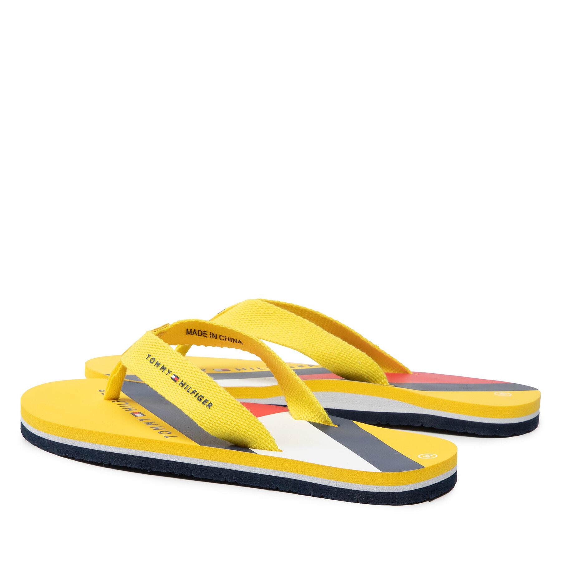 Tommy Hilfiger Japonke Flag Print Flip Flop T3B8-32267-0058 S Rumena - Pepit.si