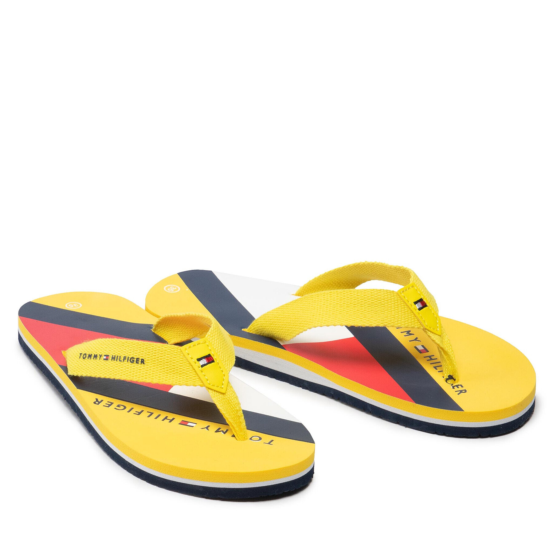 Tommy Hilfiger Japonke Flag Print Flip Flop T3B8-32267-0058 S Rumena - Pepit.si