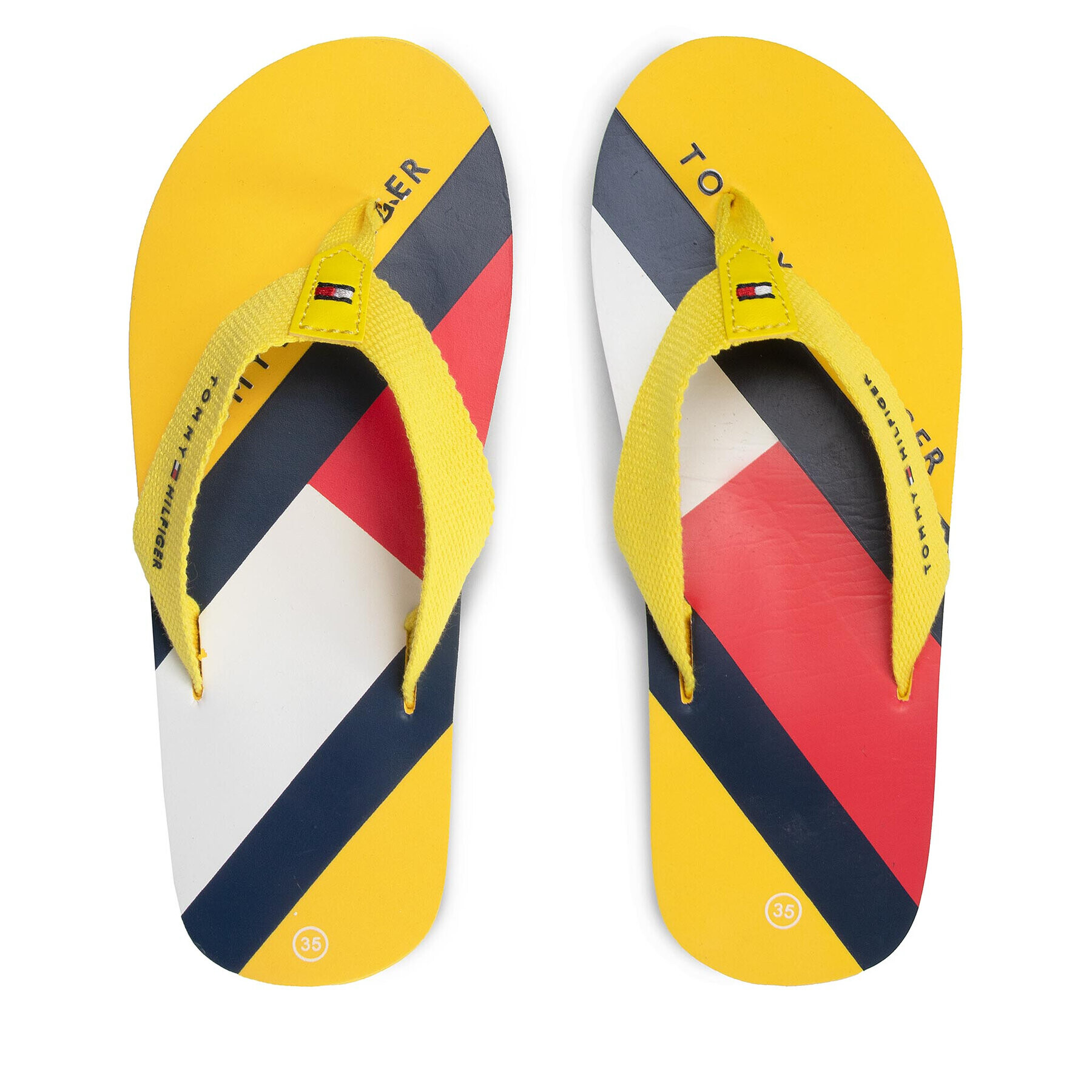 Tommy Hilfiger Japonke Flag Print Flip Flop T3B8-32267-0058 S Rumena - Pepit.si