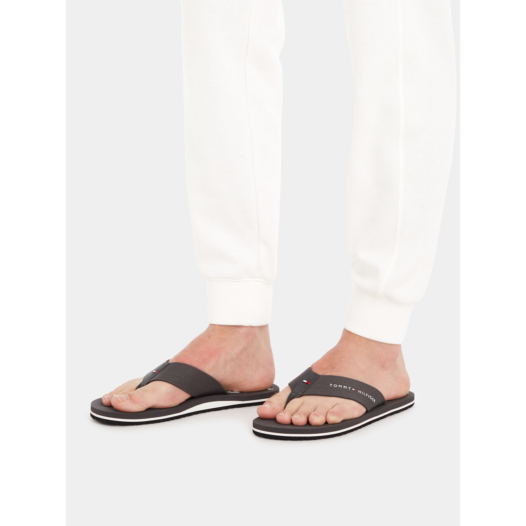 Tommy Hilfiger Japonke Im R Trademark Beach Sandal FM0FM04863 Siva - Pepit.si