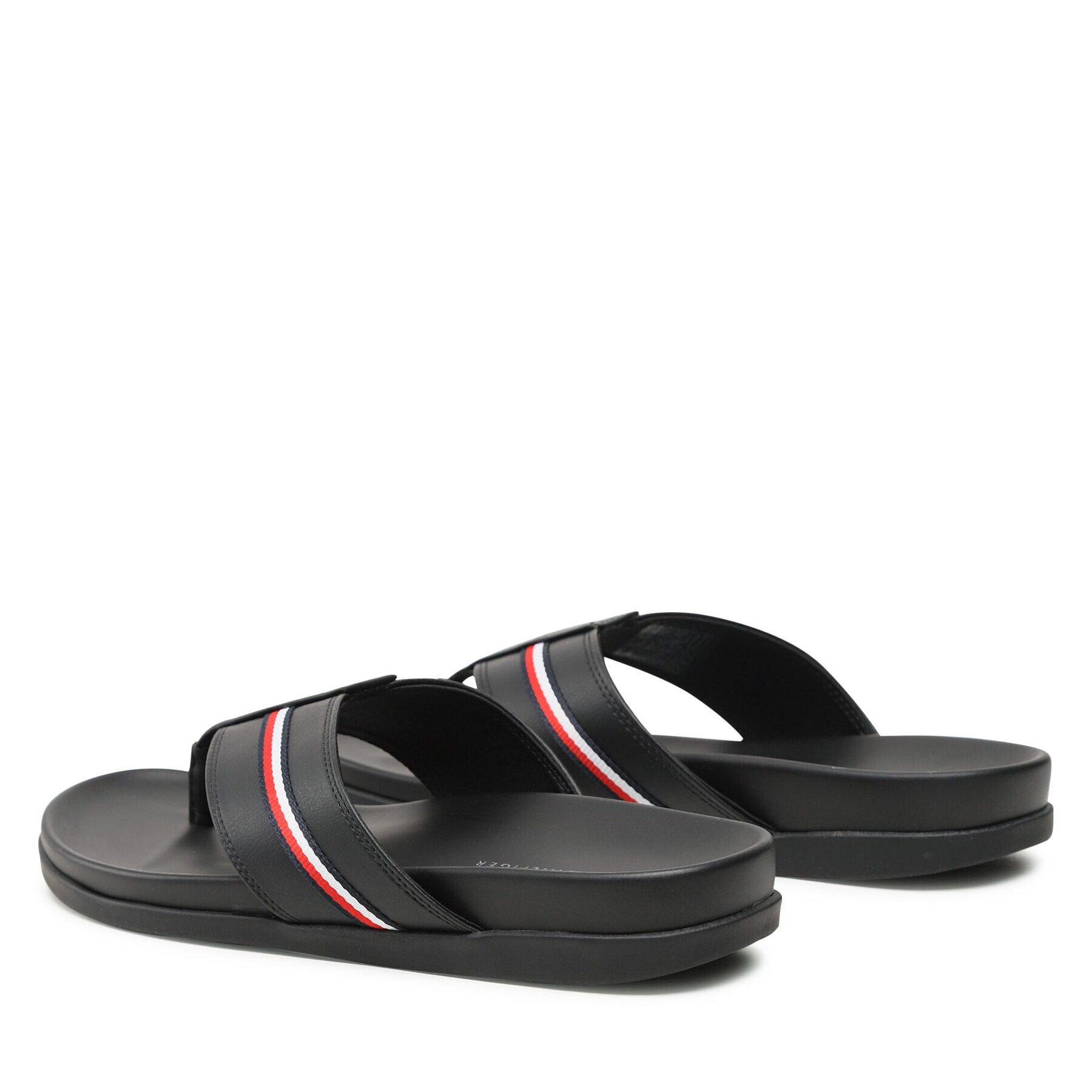 Tommy Hilfiger Japonke Leather Toe Post Sandal FM0FM04460 Črna - Pepit.si