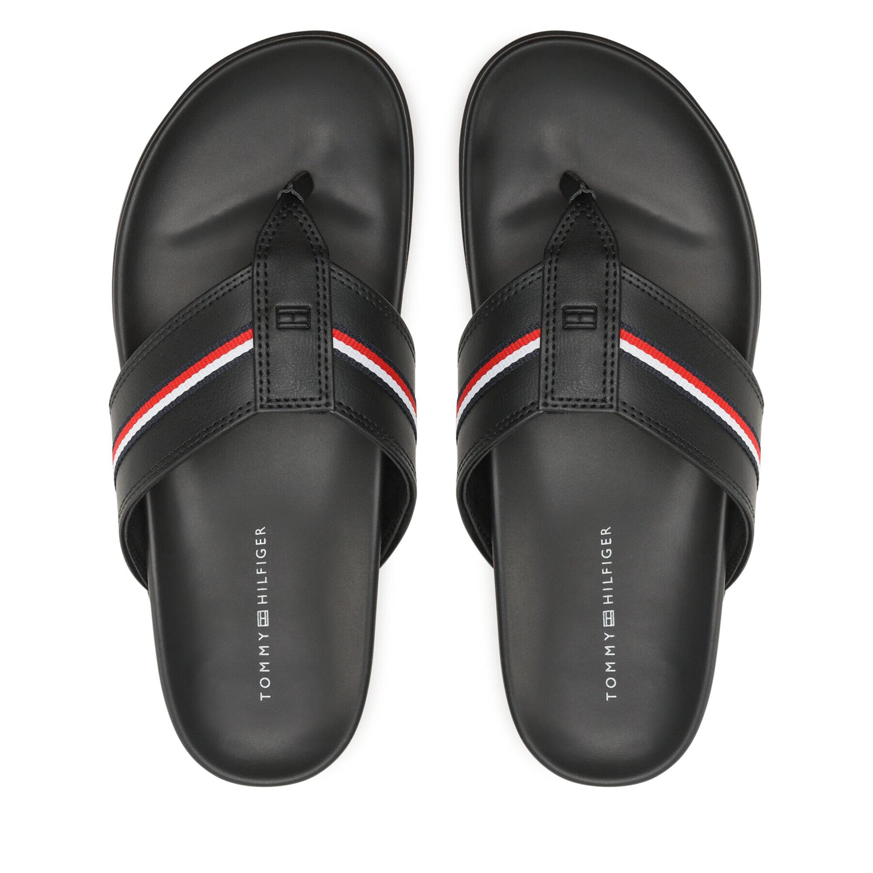 Tommy Hilfiger Japonke Leather Toe Post Sandal FM0FM04460 Črna - Pepit.si