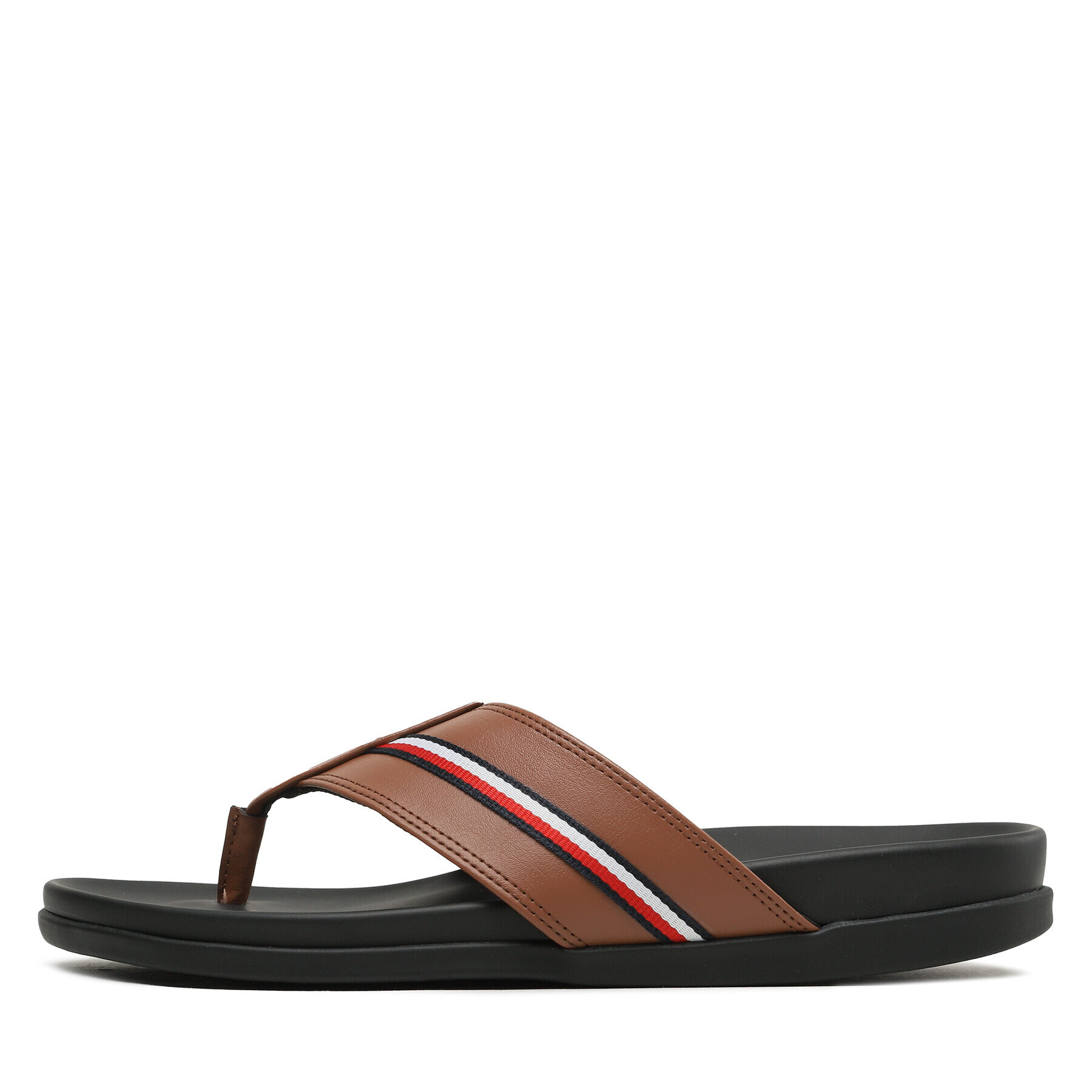 Tommy Hilfiger Japonke Leather Toe Post Sandal FM0FM04460 Rjava - Pepit.si