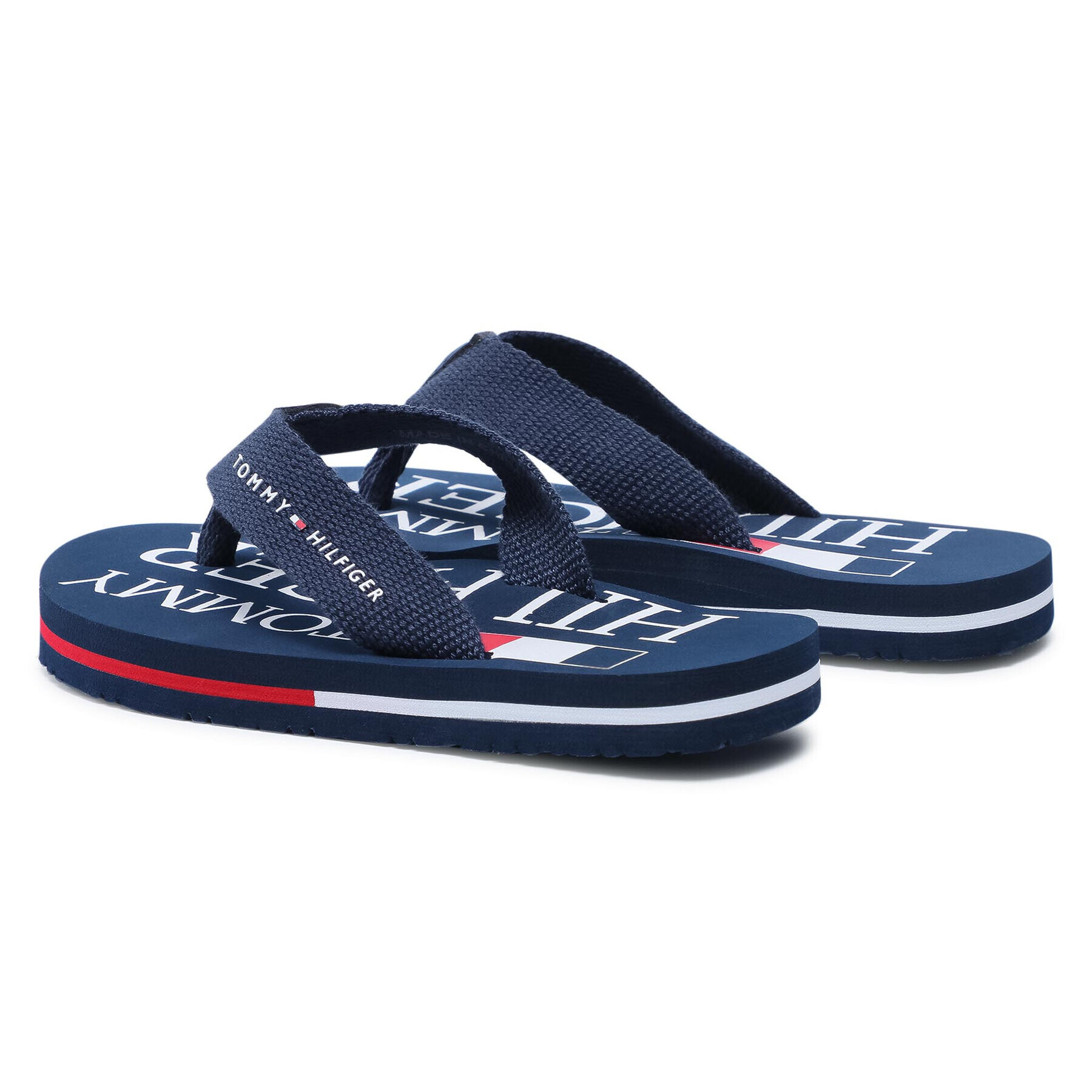 Tommy Hilfiger Japonke Logo Print Flip Flop T3B0-30982-0058 M Mornarsko modra - Pepit.si