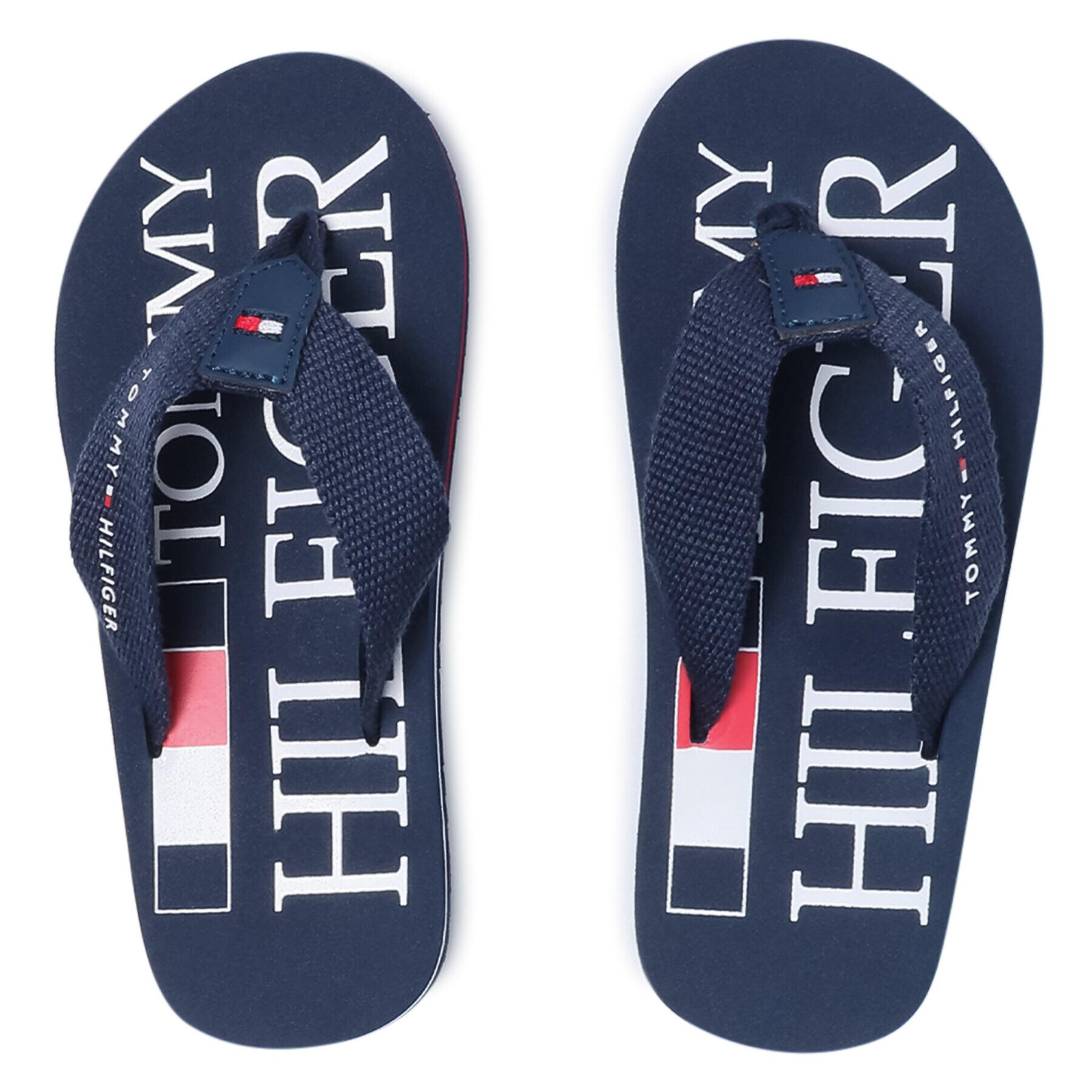 Tommy Hilfiger Japonke Logo Print Flip Flop T3B0-30982-0058 M Mornarsko modra - Pepit.si