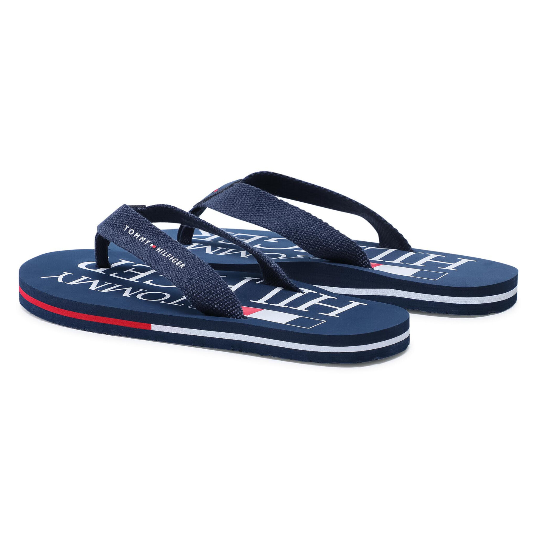 Tommy Hilfiger Japonke Logo print Flip Flop T3B0-30982-0058 S Mornarsko modra - Pepit.si