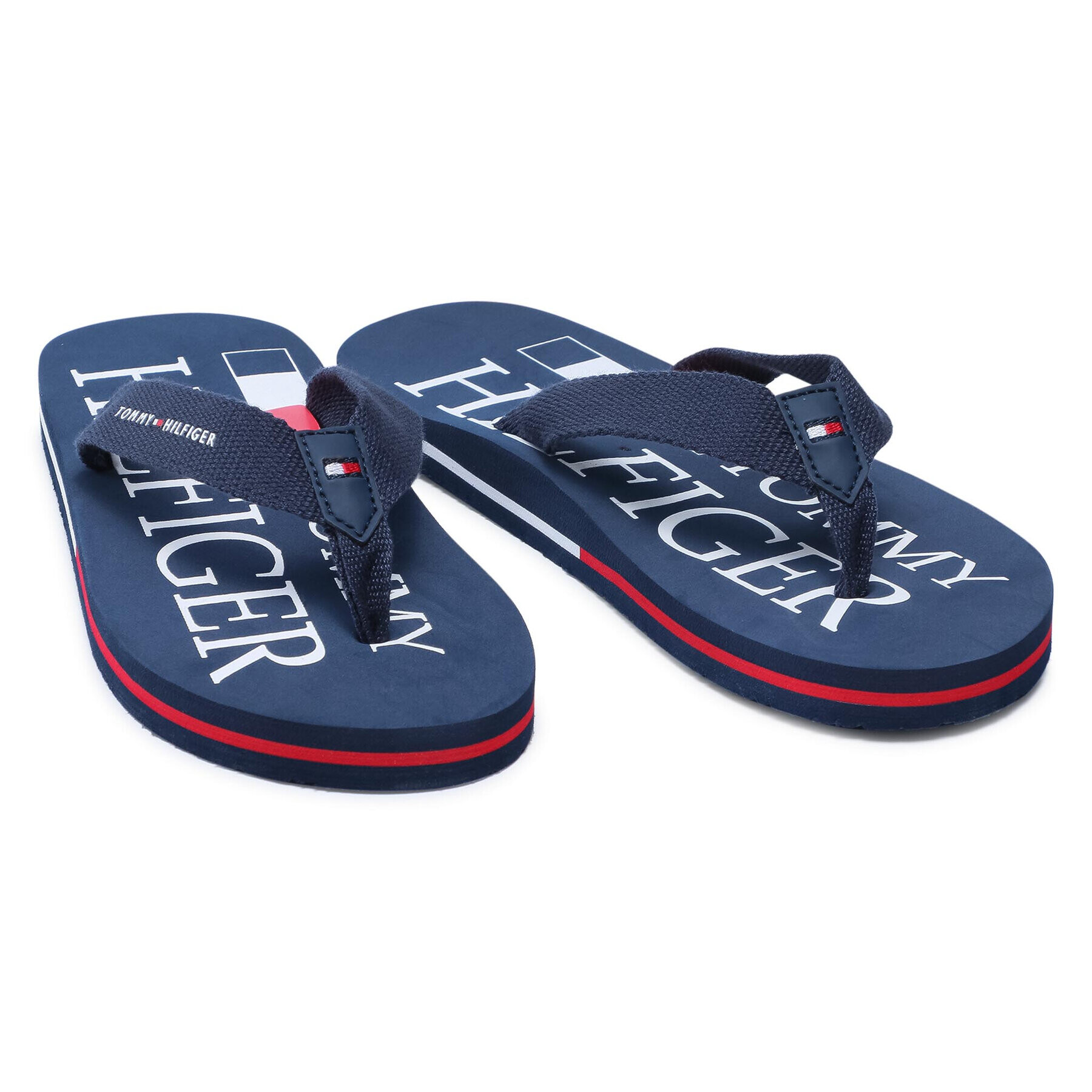 Tommy Hilfiger Japonke Logo print Flip Flop T3B0-30982-0058 S Mornarsko modra - Pepit.si