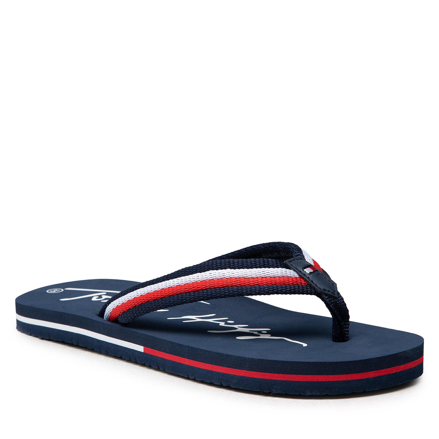 Tommy Hilfiger Japonke Logo Print Flip Flop T3B8-32265-0058 S Mornarsko modra - Pepit.si