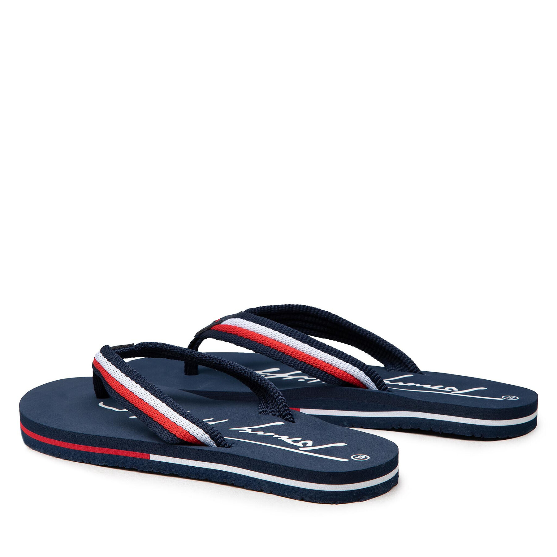 Tommy Hilfiger Japonke Logo Print Flip Flop T3B8-32265-0058 S Mornarsko modra - Pepit.si