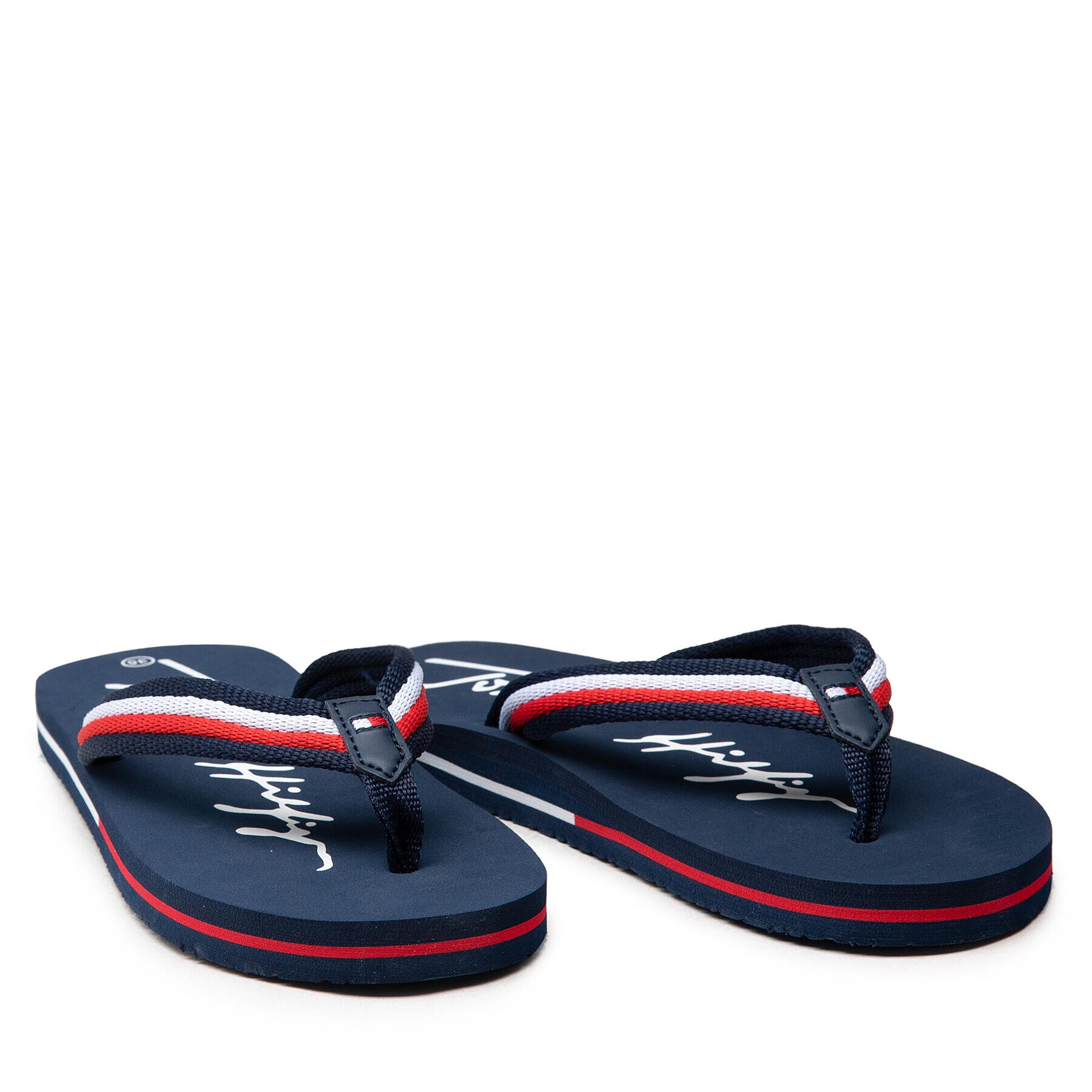 Tommy Hilfiger Japonke Logo Print Flip Flop T3B8-32265-0058 S Mornarsko modra - Pepit.si