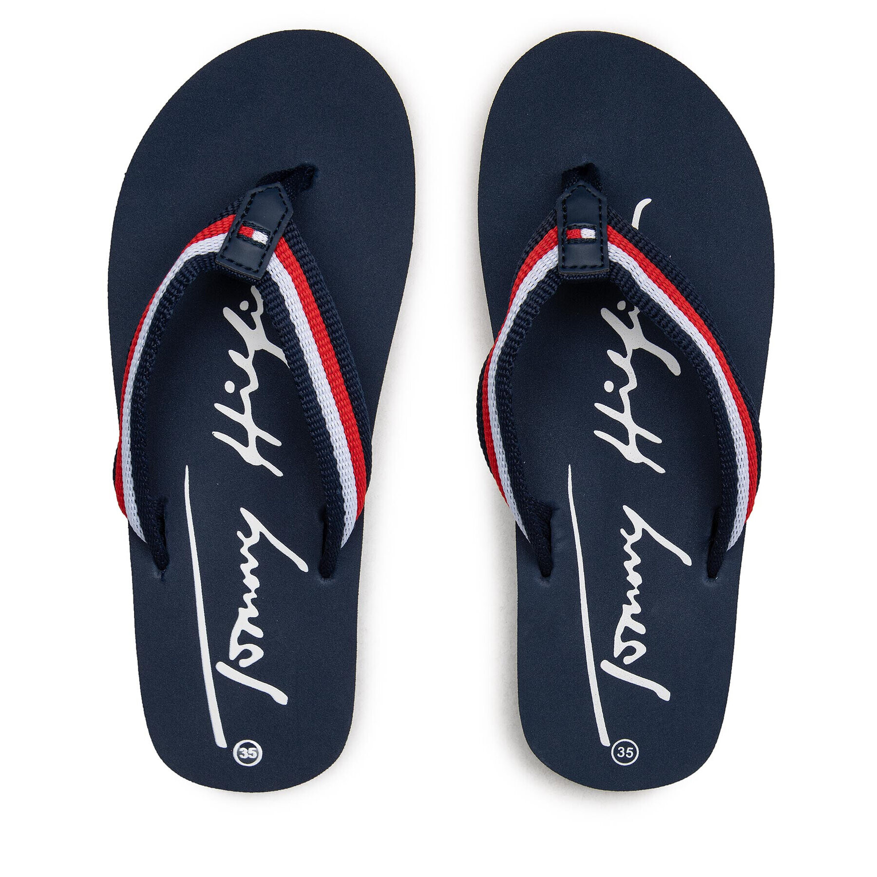 Tommy Hilfiger Japonke Logo Print Flip Flop T3B8-32265-0058 S Mornarsko modra - Pepit.si