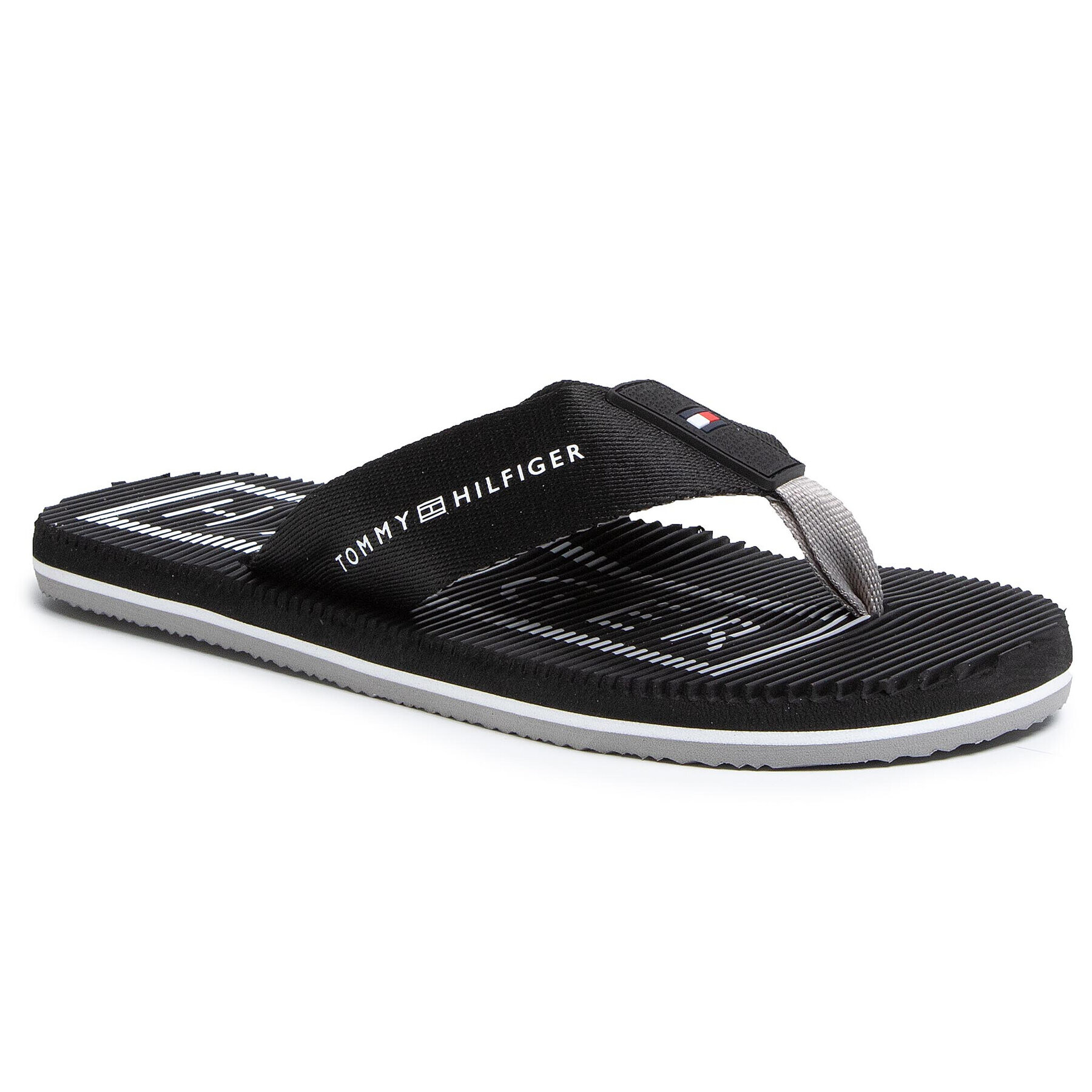 Tommy Hilfiger Japonke Massage Footbed Th Beach Sandal FM0FM02695 Črna - Pepit.si