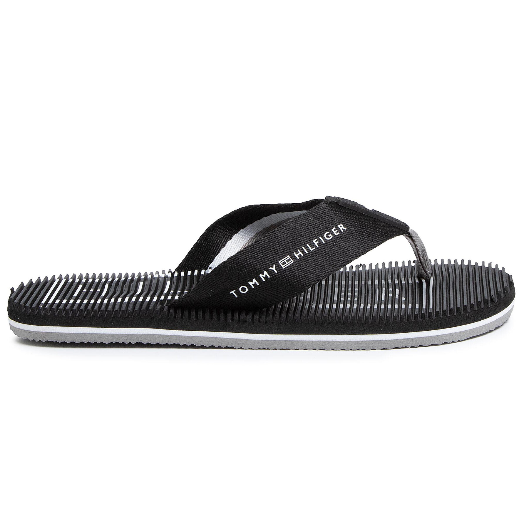 Tommy Hilfiger Japonke Massage Footbed Th Beach Sandal FM0FM02695 Črna - Pepit.si