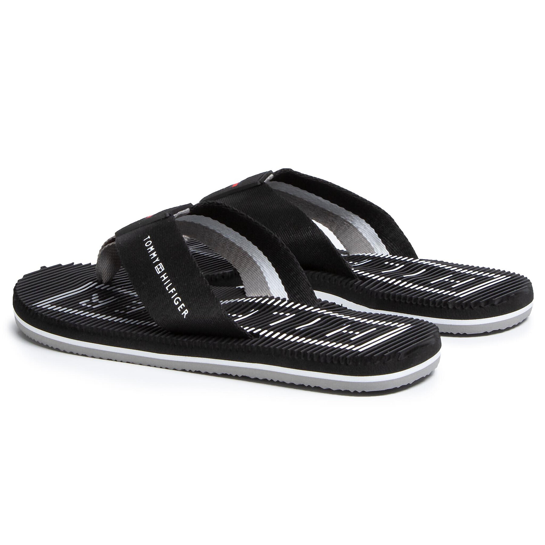 Tommy Hilfiger Japonke Massage Footbed Th Beach Sandal FM0FM02695 Črna - Pepit.si