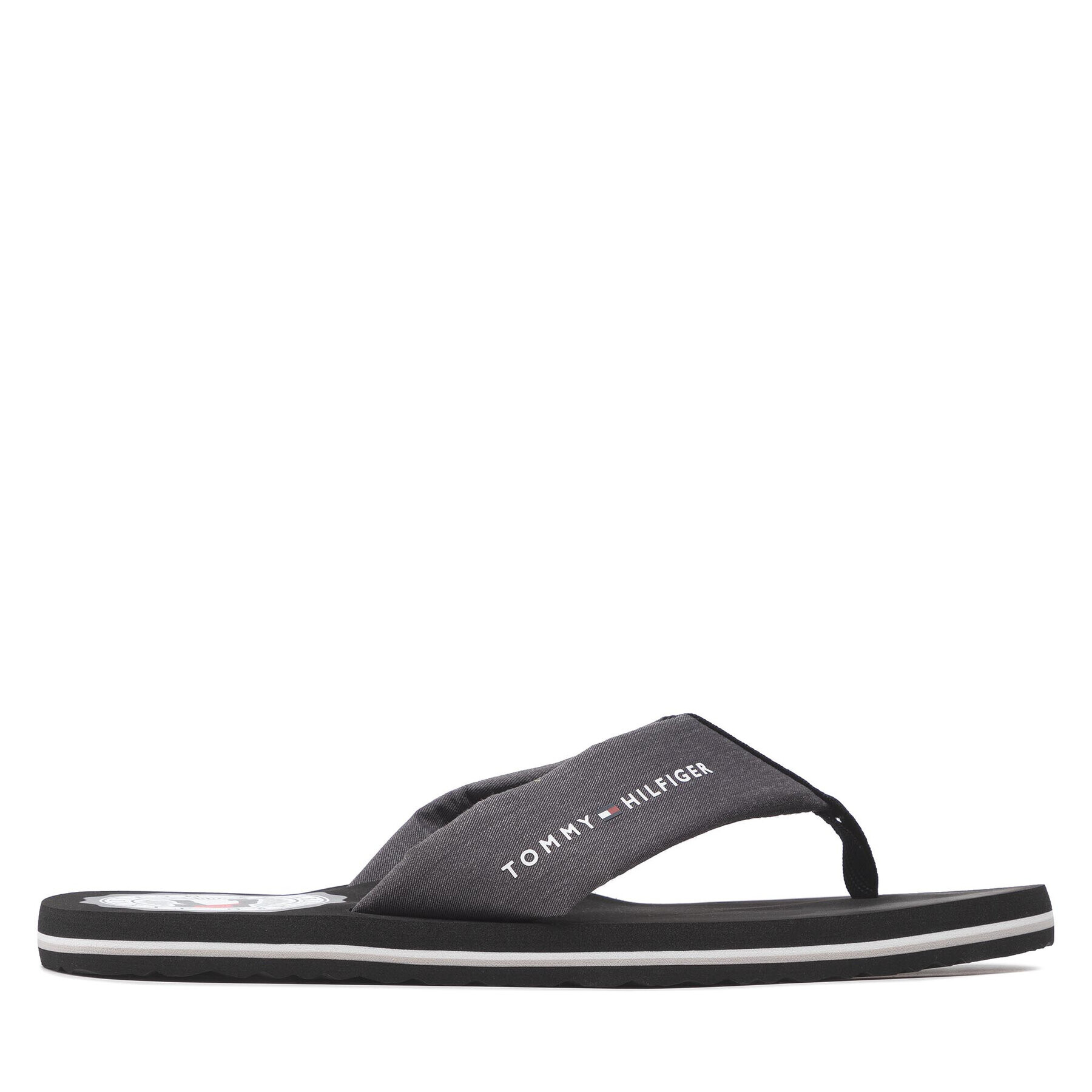 Tommy Hilfiger Japonke Recycled Chambray Beach Sandal FM0FM03983 Siva - Pepit.si