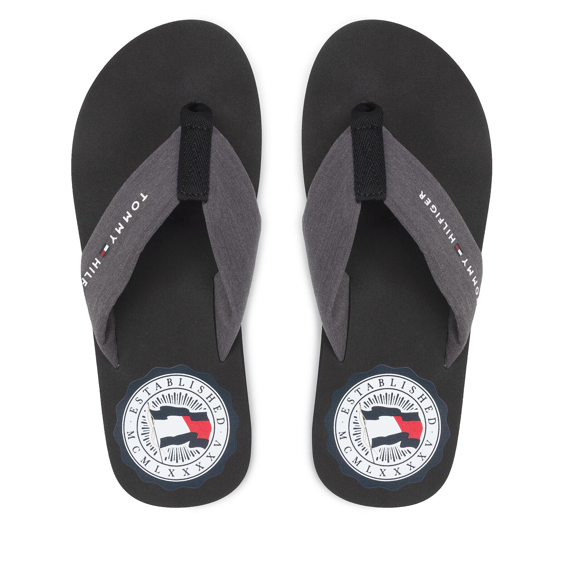 Tommy Hilfiger Japonke Recycled Chambray Beach Sandal FM0FM03983 Siva - Pepit.si